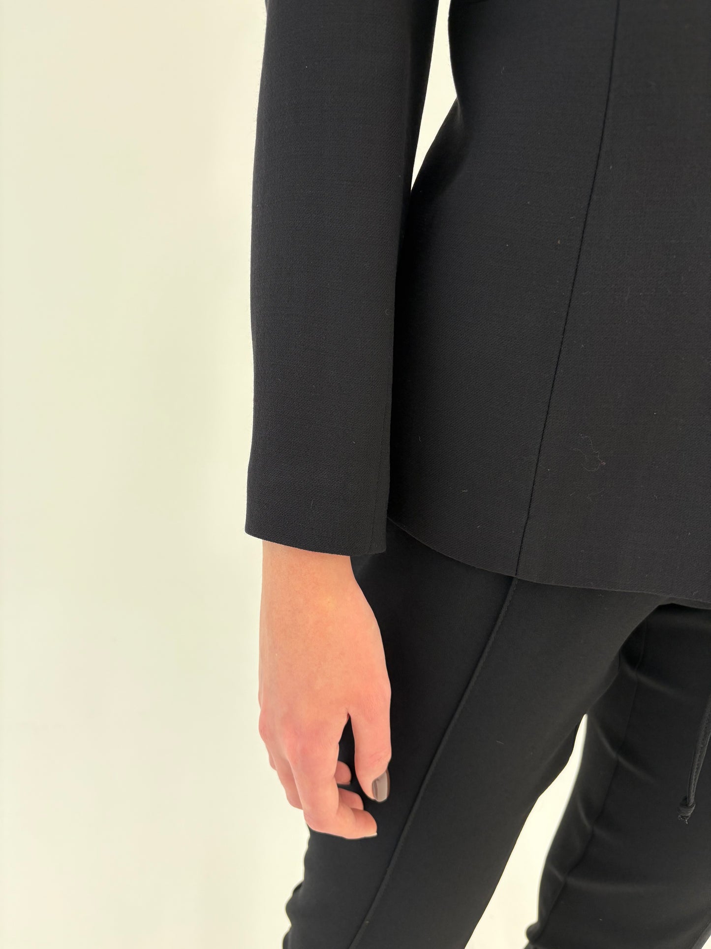 Sacou negru petite de brand luxury Marina Rinaldi din lana extafina de la zi la seară