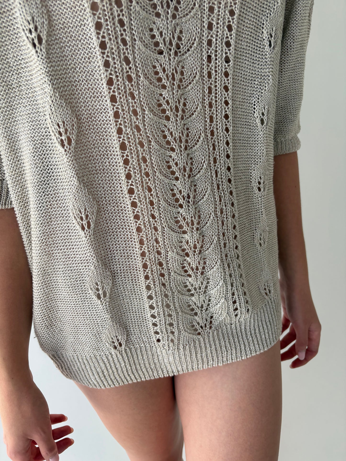 Top italian light nude din jerse excepțional de in cu vâscoza