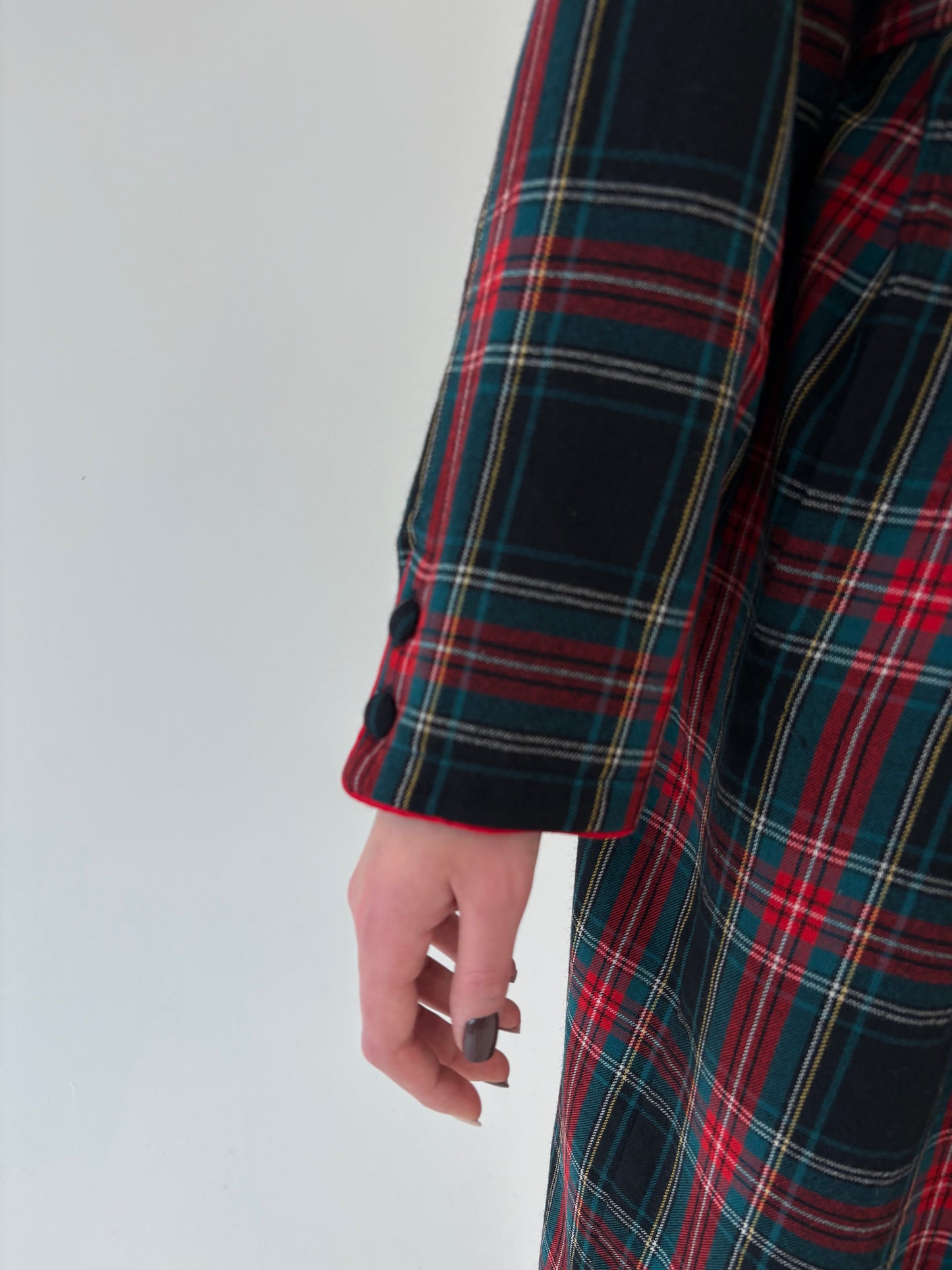 Halat luxury tall italian din Tartan de lana în culori clasice