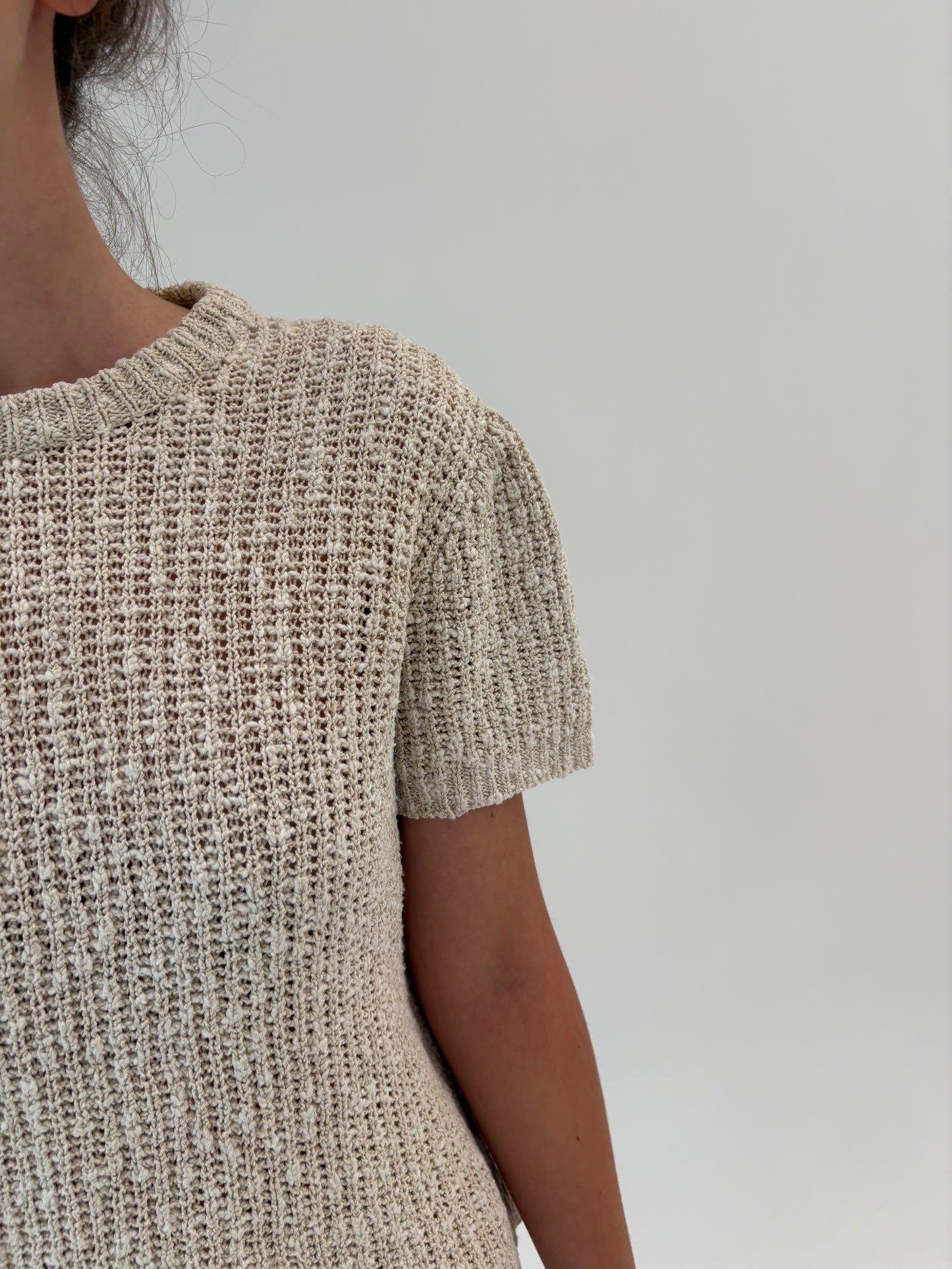 Top vintage premium italian light nude din jerse multiply excepțional