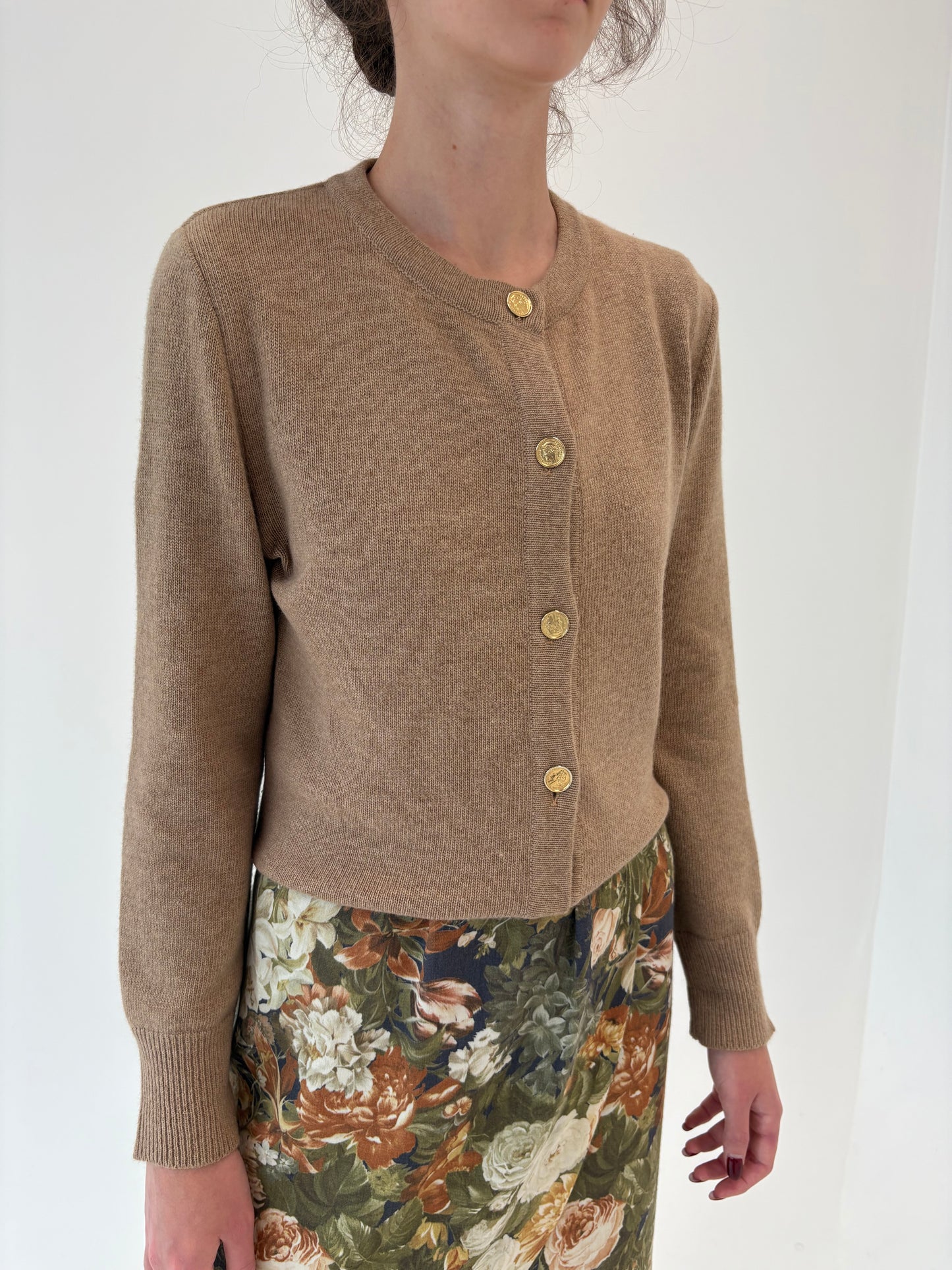 Set camel de gramaj mare excepțional din lana merino, Angora și cașmir