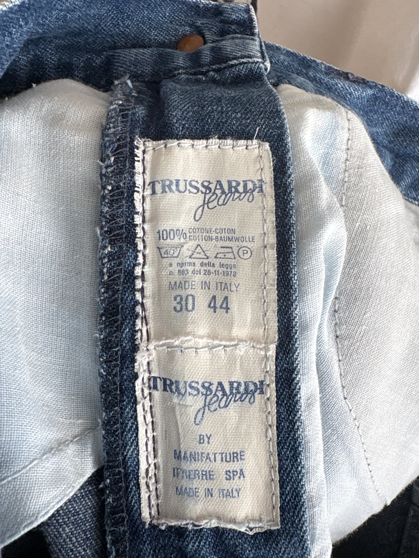 Fustă vintage luxury Trussardi din jeans moale de vară cu talie ultra înaltă