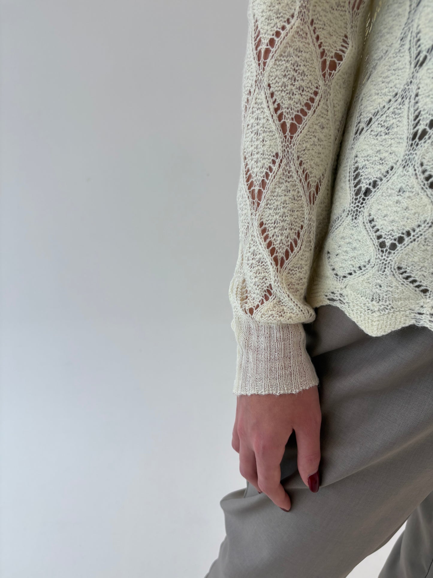Cardigan vintage sueoeb italian super dantelat din mix de lana extrafina