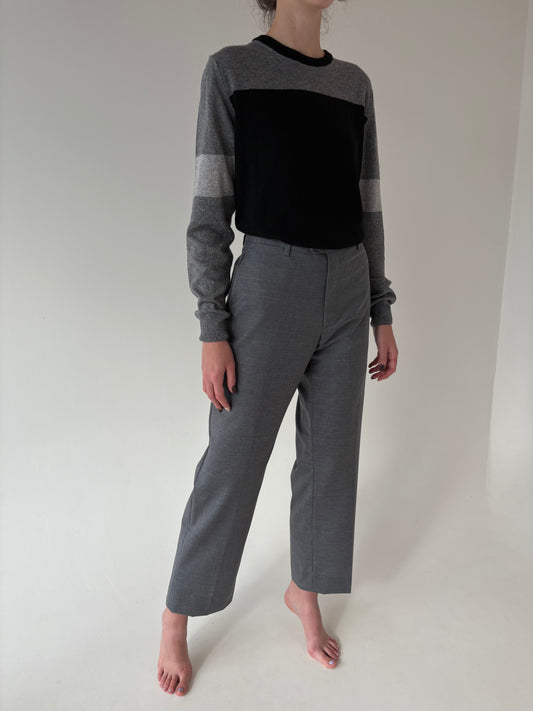 Pantaloni din stofă de lana extrafina tasmaniana super 100’s in croi actual