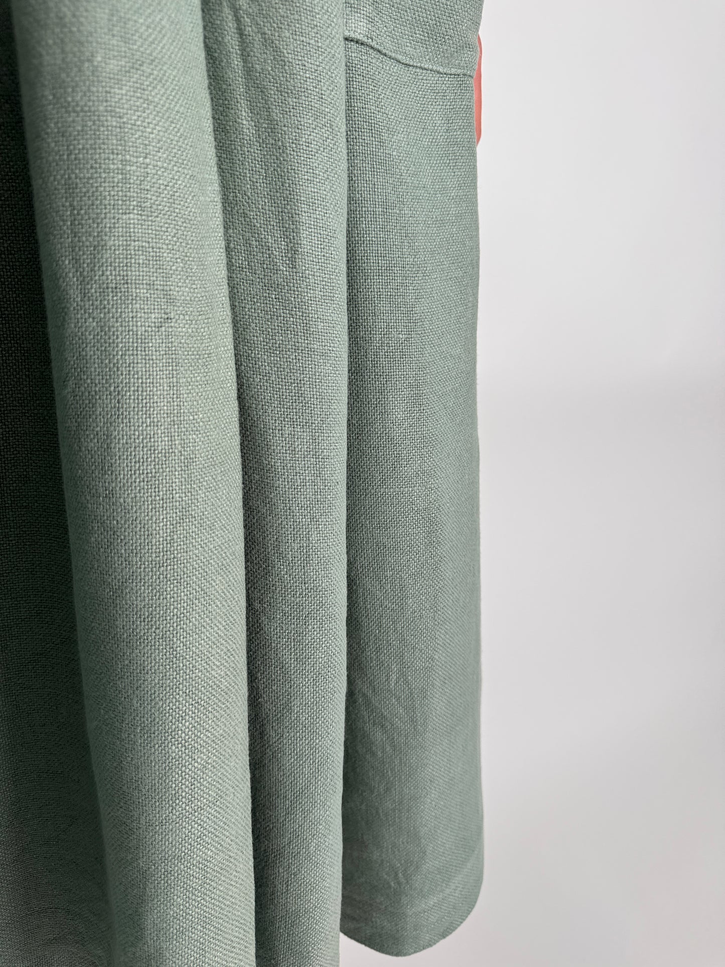 Rochie vintage superbă tea green din pânză de in