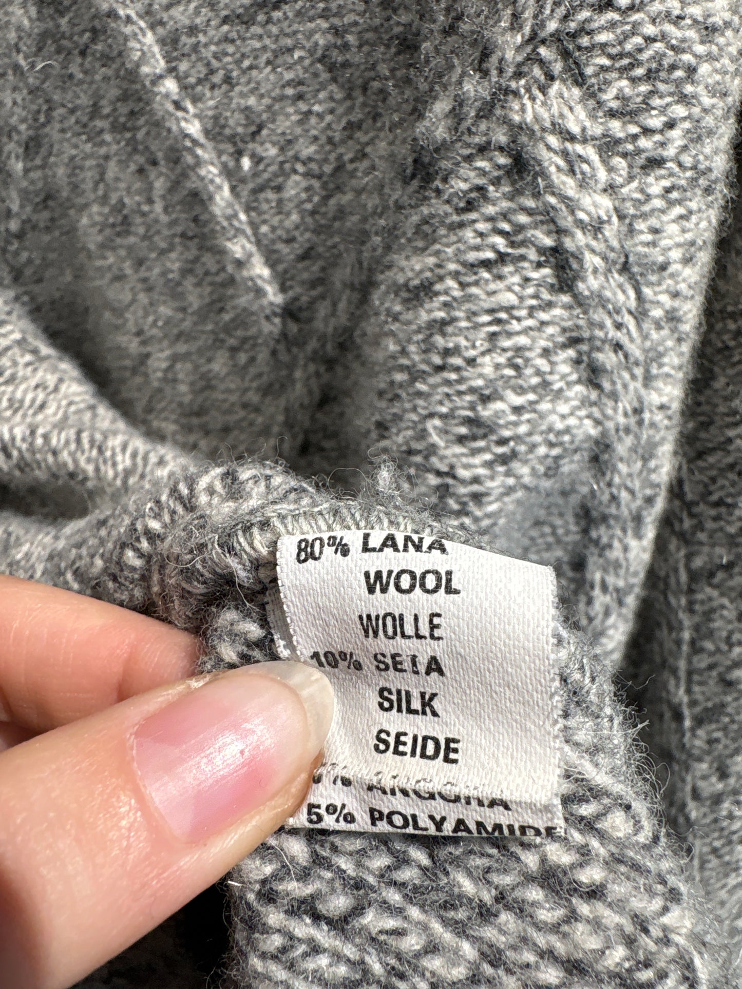 Fustă vintage de brand luxury italian din tweed lana cu mătase naturală