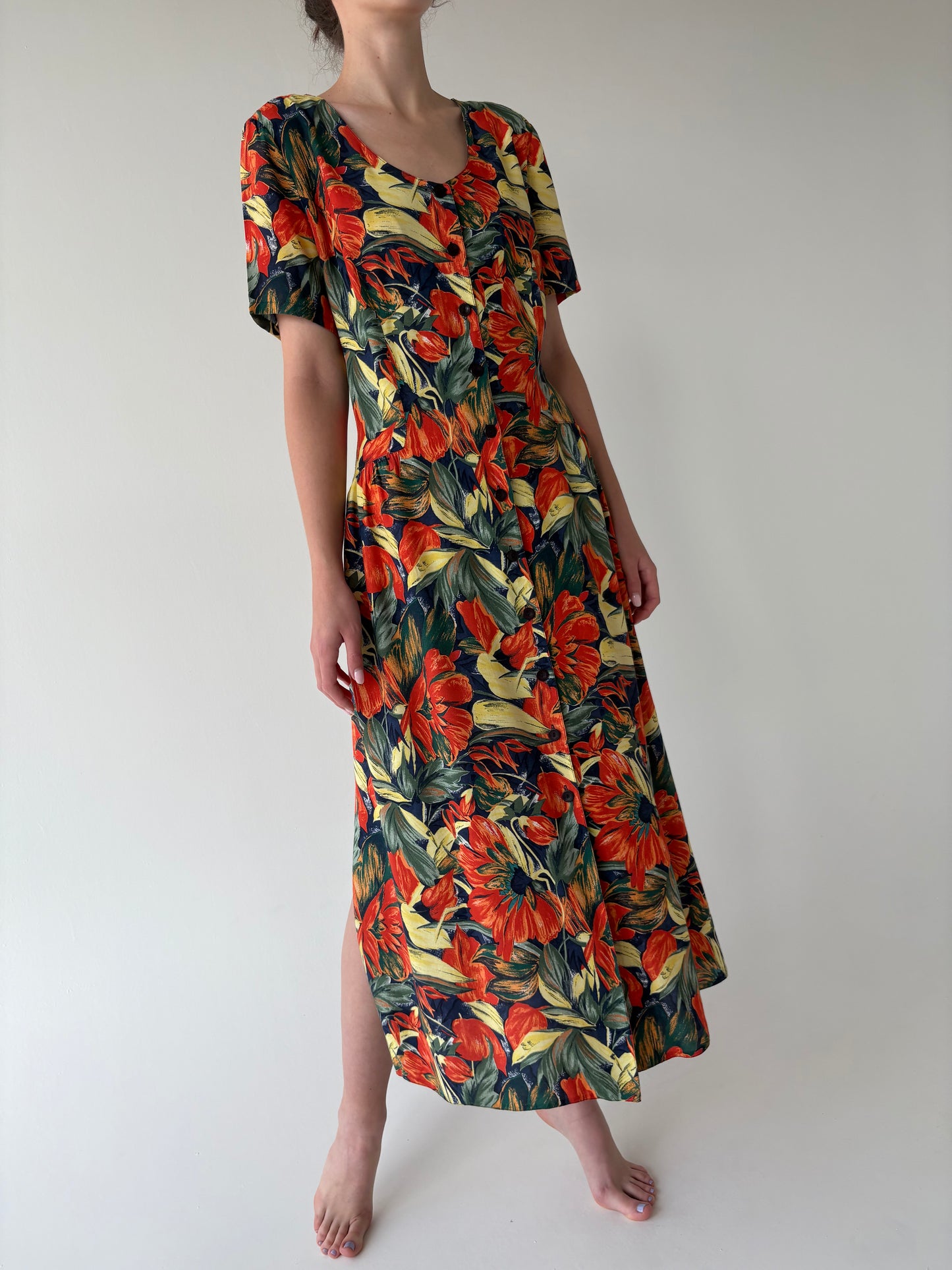 Rochie vintage vaporoasă cu talie reglabilă în culori superbe