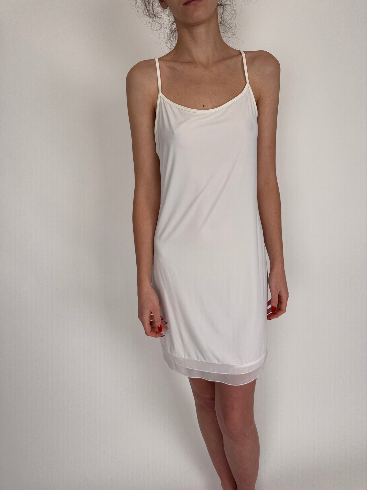 Rochie ivoire din mix de lana extrafina cu furou din microfibră inclus