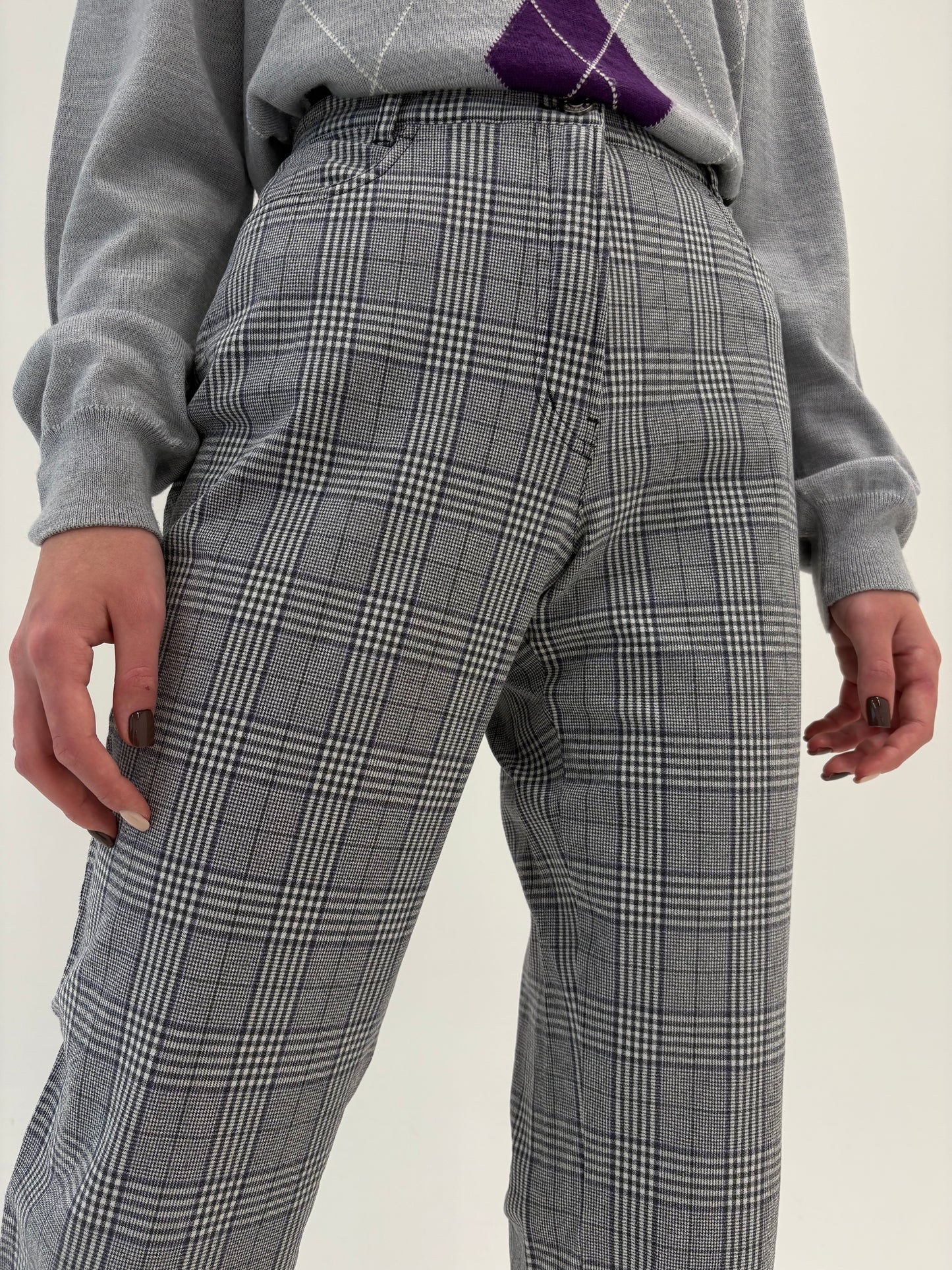 Jeans vintage ultra confort mom fit modelatori în carouri