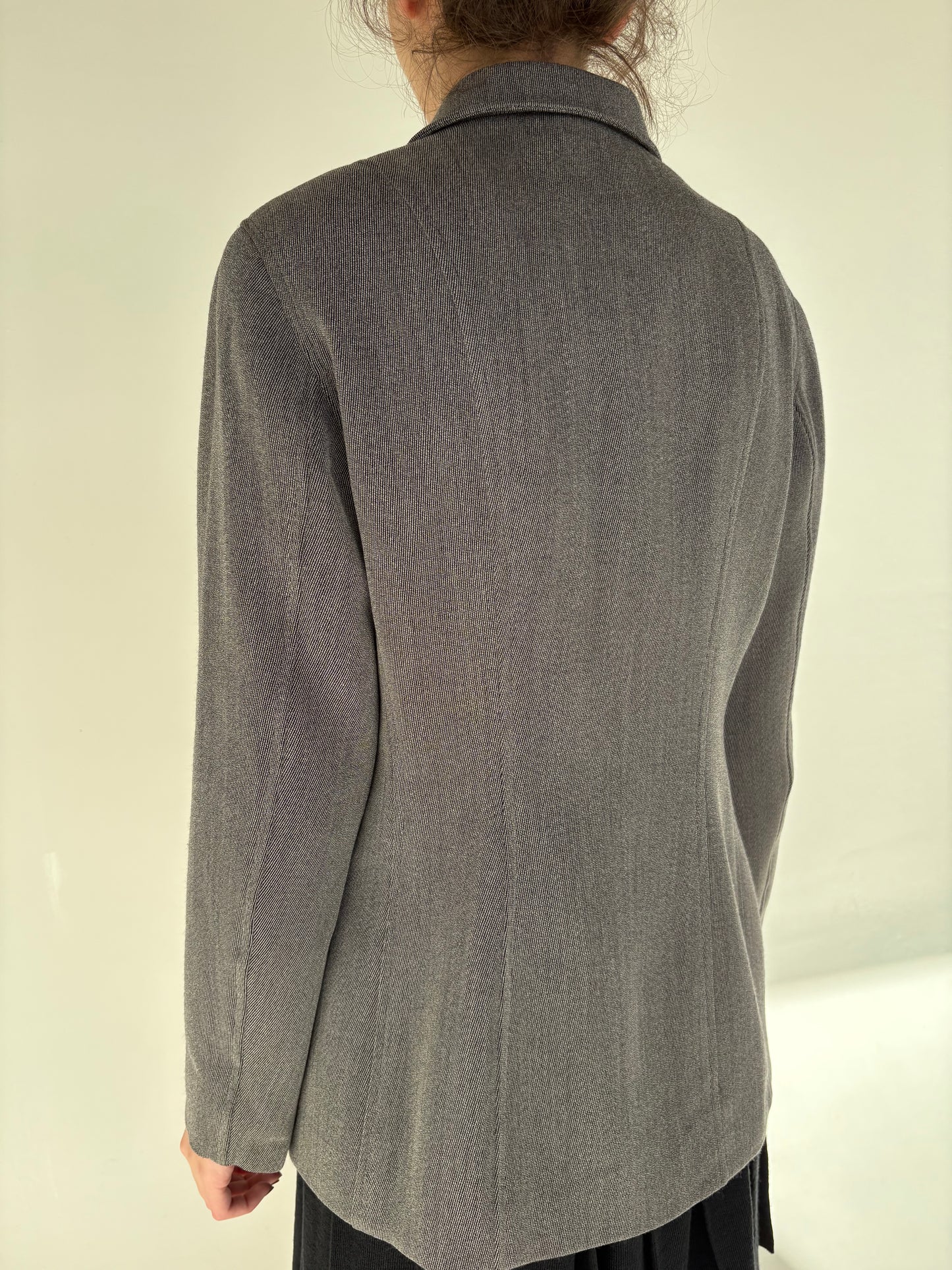 Sacou Max Mara din stofă de lana extrafina texturată cu închidere dublă