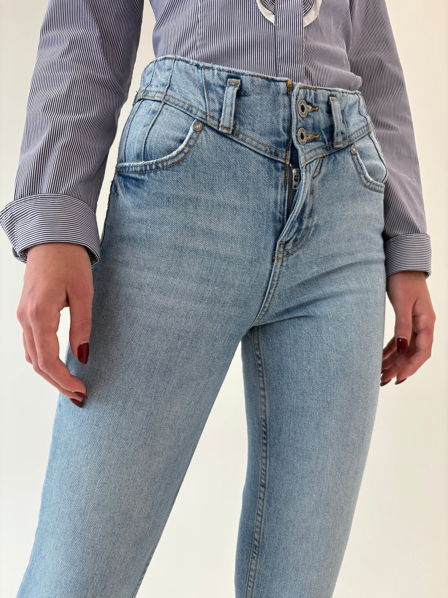 Jeans vintage petite uitra modelator cu talie înaltă de brand premium Liu&Jo