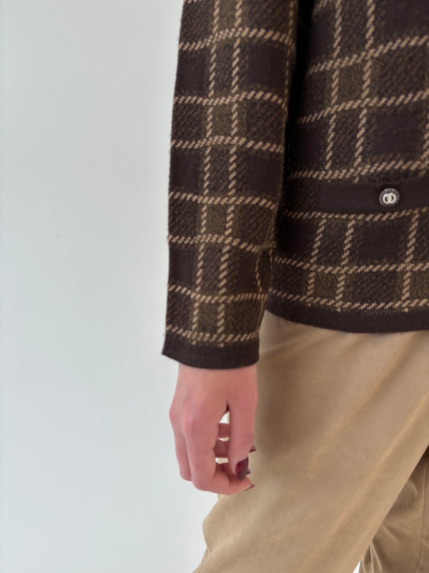 Jacheta în stil Chanel din tricot de lana merino extrafina de gramaj mare
