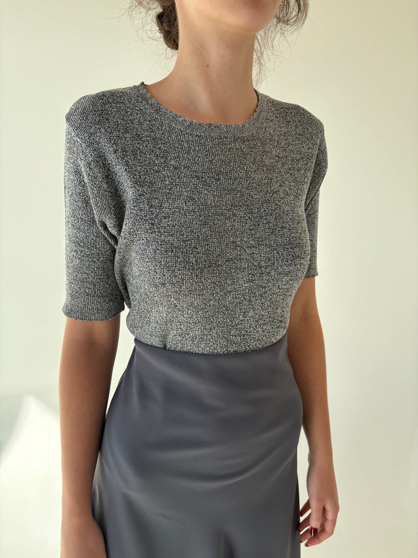 Top din jerse extrafin din mix de lana și elastan