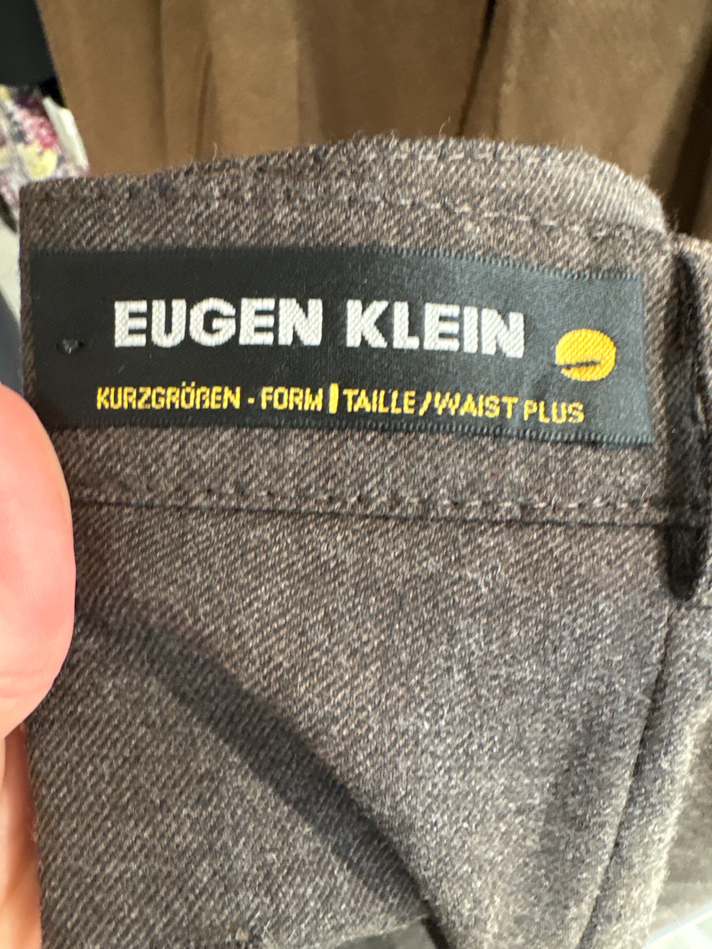 Pantaloni taupe brown din stofă plină de lana confort în croi clasic