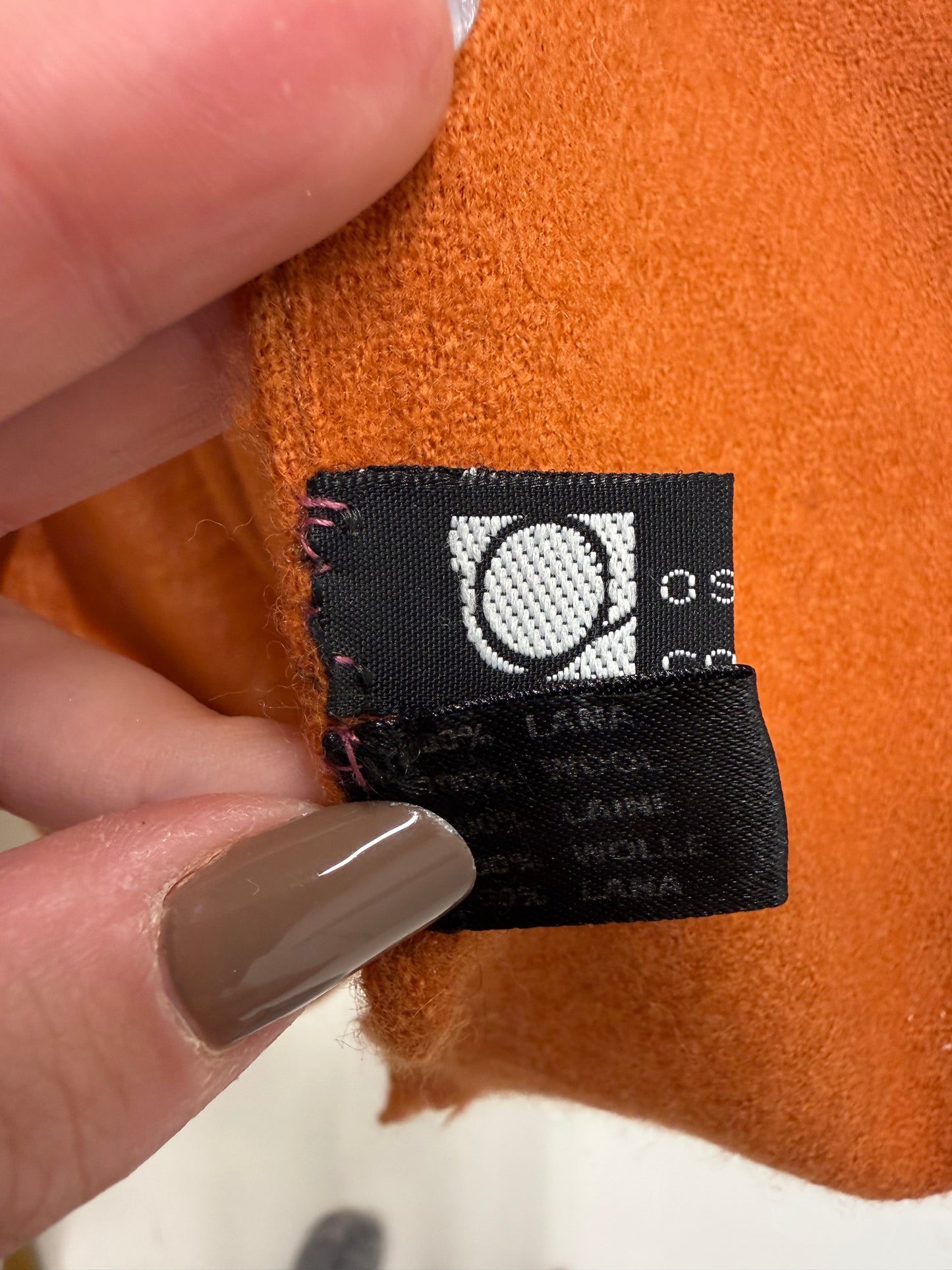 Shawl burnt orange din lana extrafina