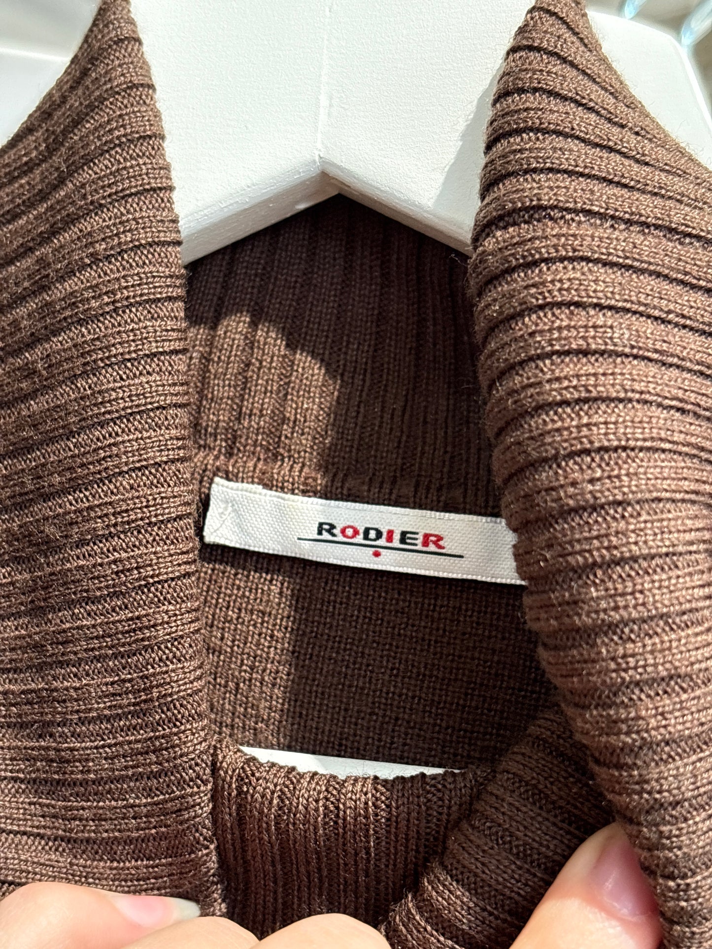 Rochie chocolate brown tip Maleta din lana merino extrafina de gramaj mare