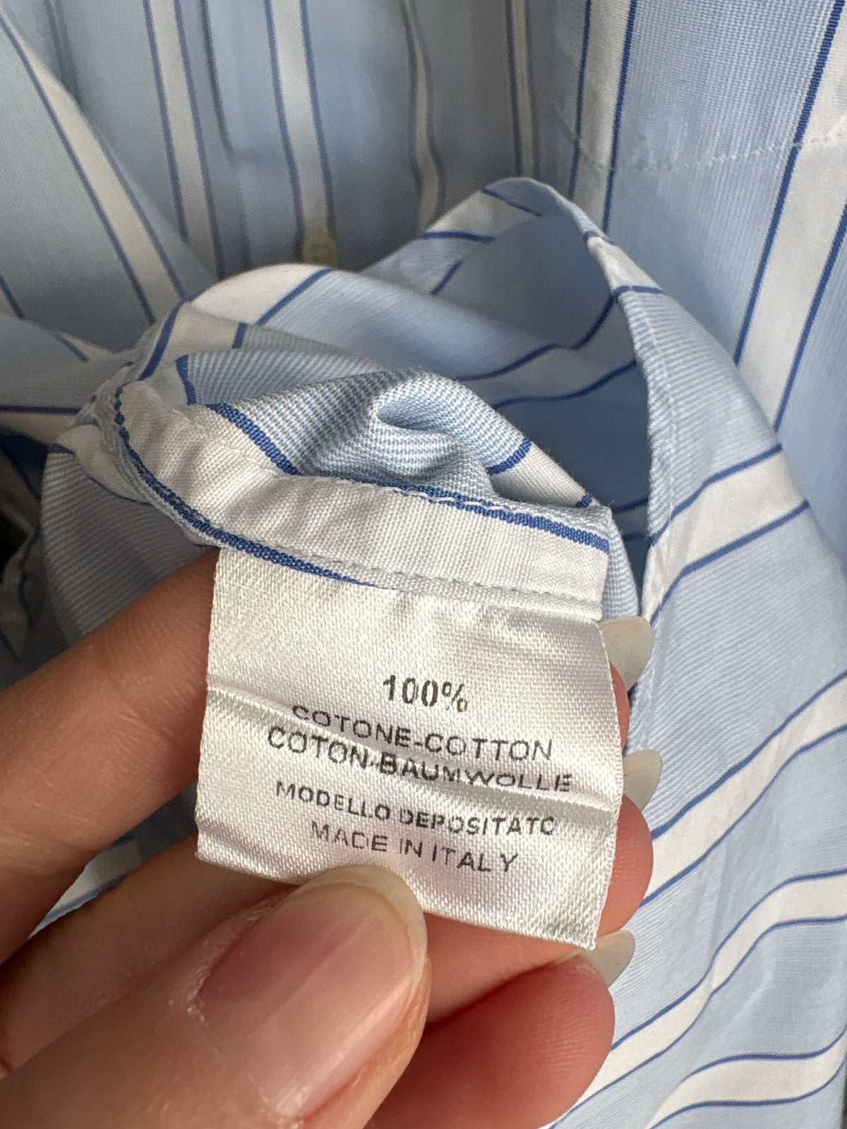 Cămașa petite baby blue în dungi din poplin excepțional de bumbac