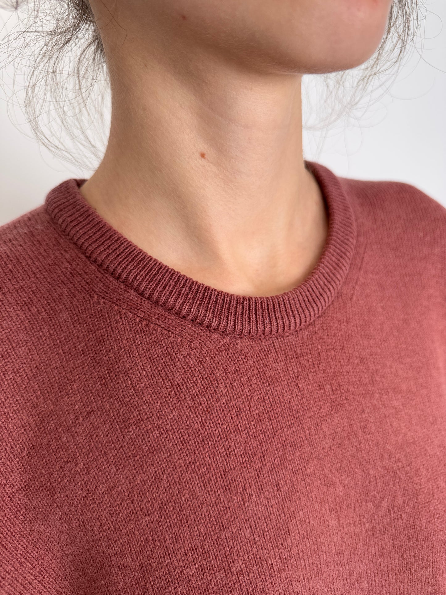 Pulover blush red din lana extrafina
