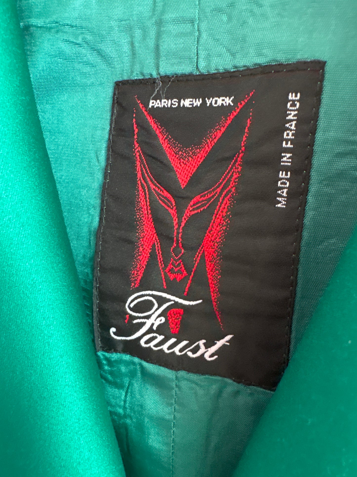 Sacou vintage ultra cambrat în stil mugler verde smarald