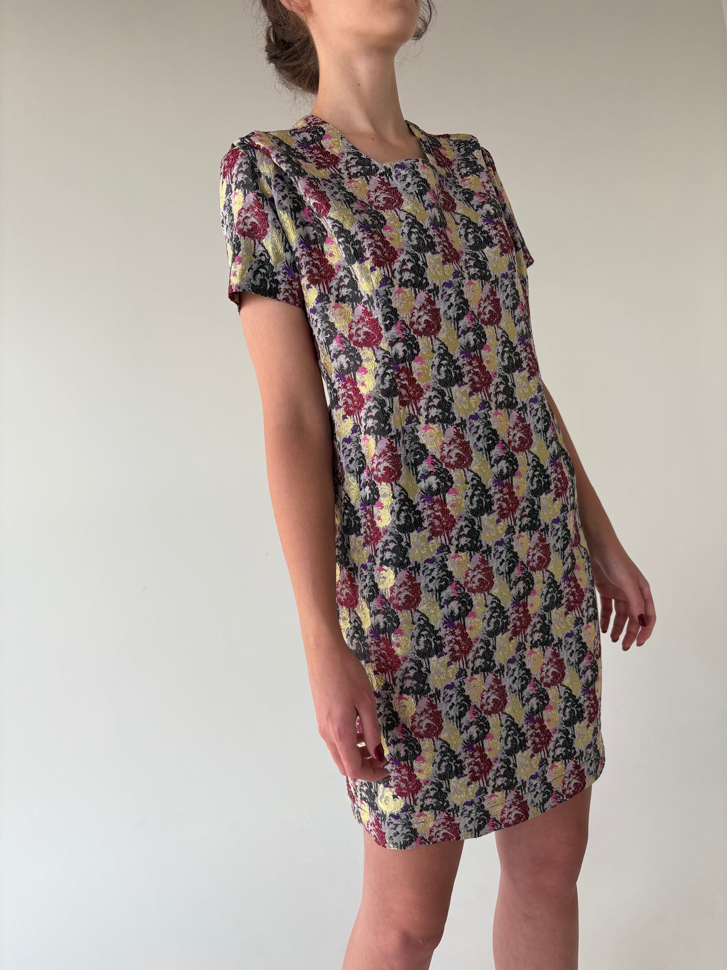 Set old vintage din anii 80 din jacquard moale de mătase naturală
