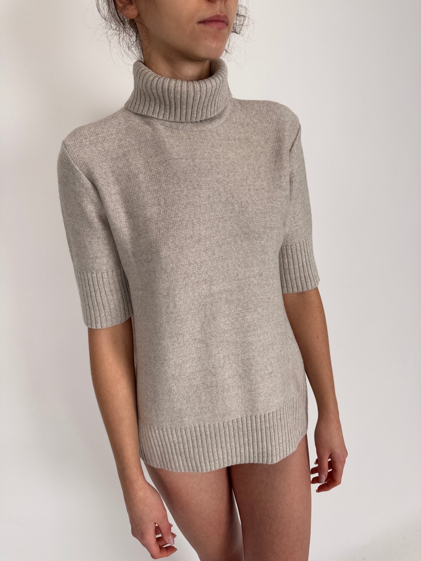 Maleta premium warm gray din lana extrafina de gramaj mare