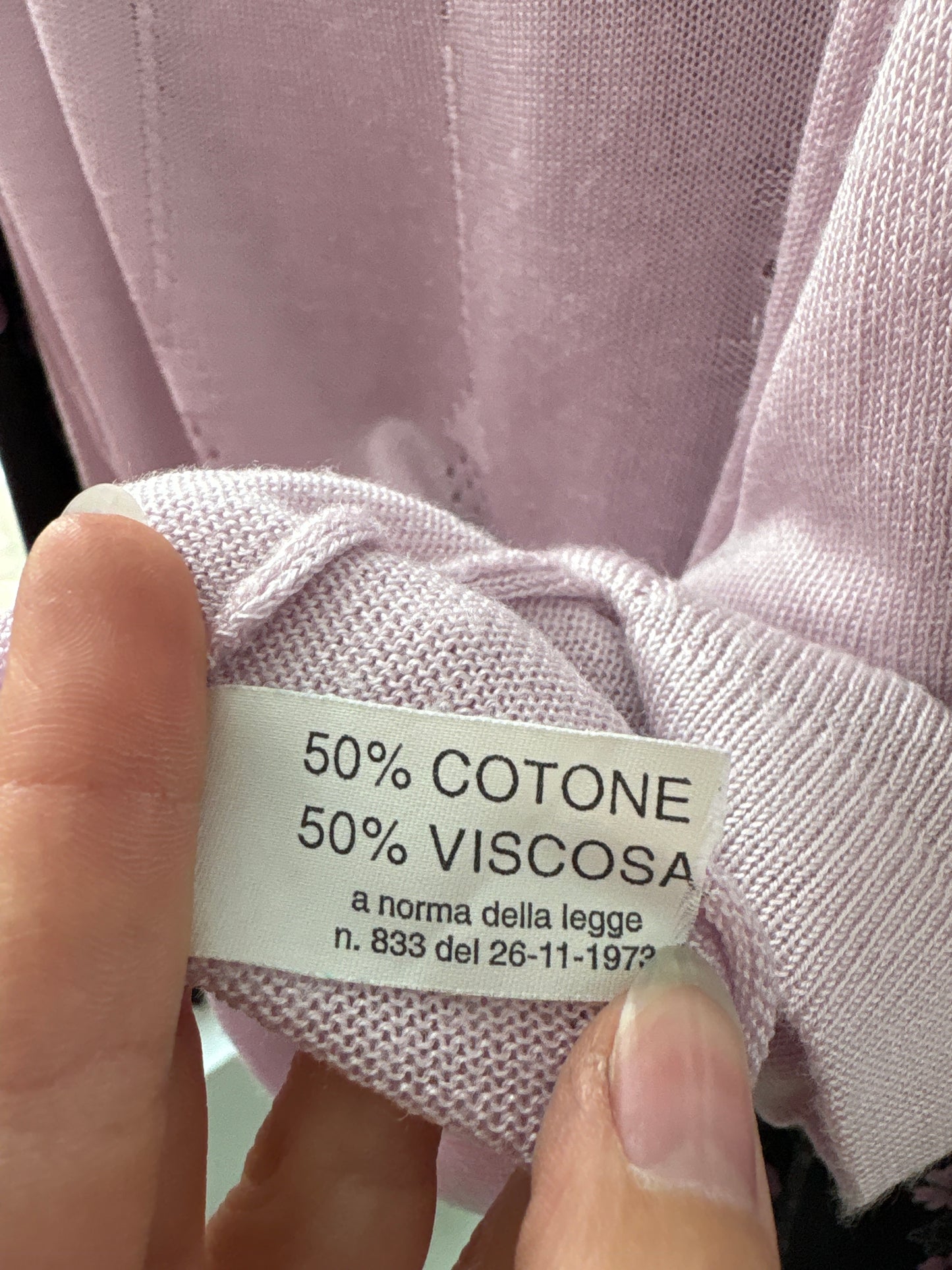Top vintage light lavender din jerse