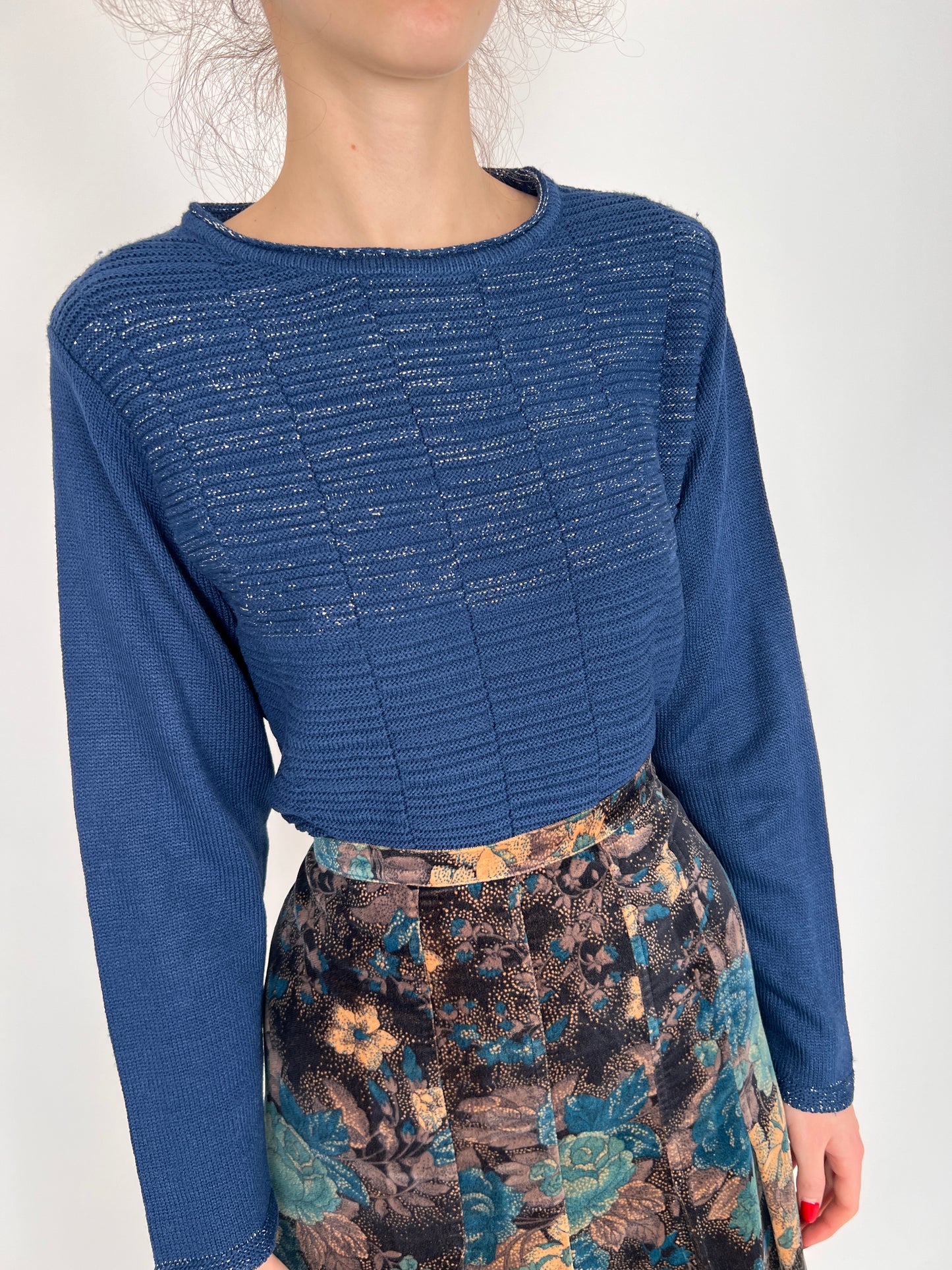 Pulover lapis lazuli blue din mix multiply extrafin de lana