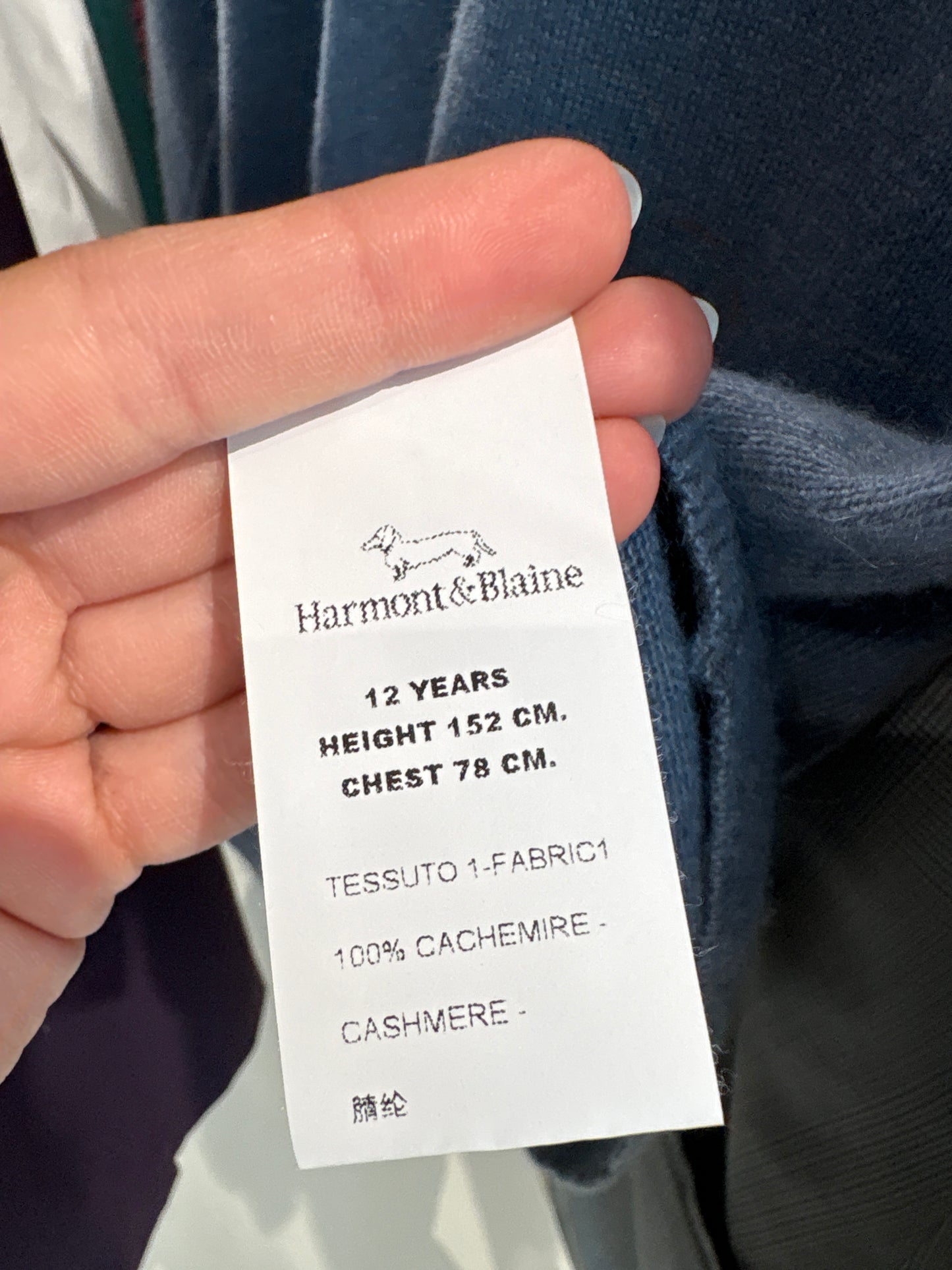 Pulover din cașmir multiply jeans blue cu manșete înalte