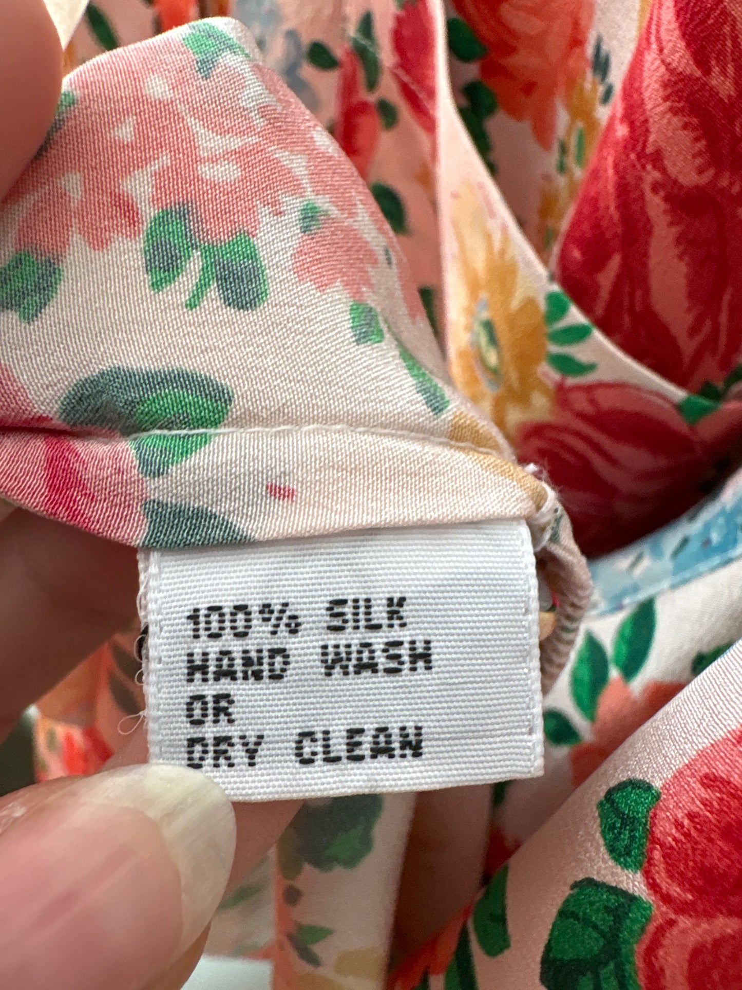Cămașa vintage Italiana cu print floral din mătase naturală