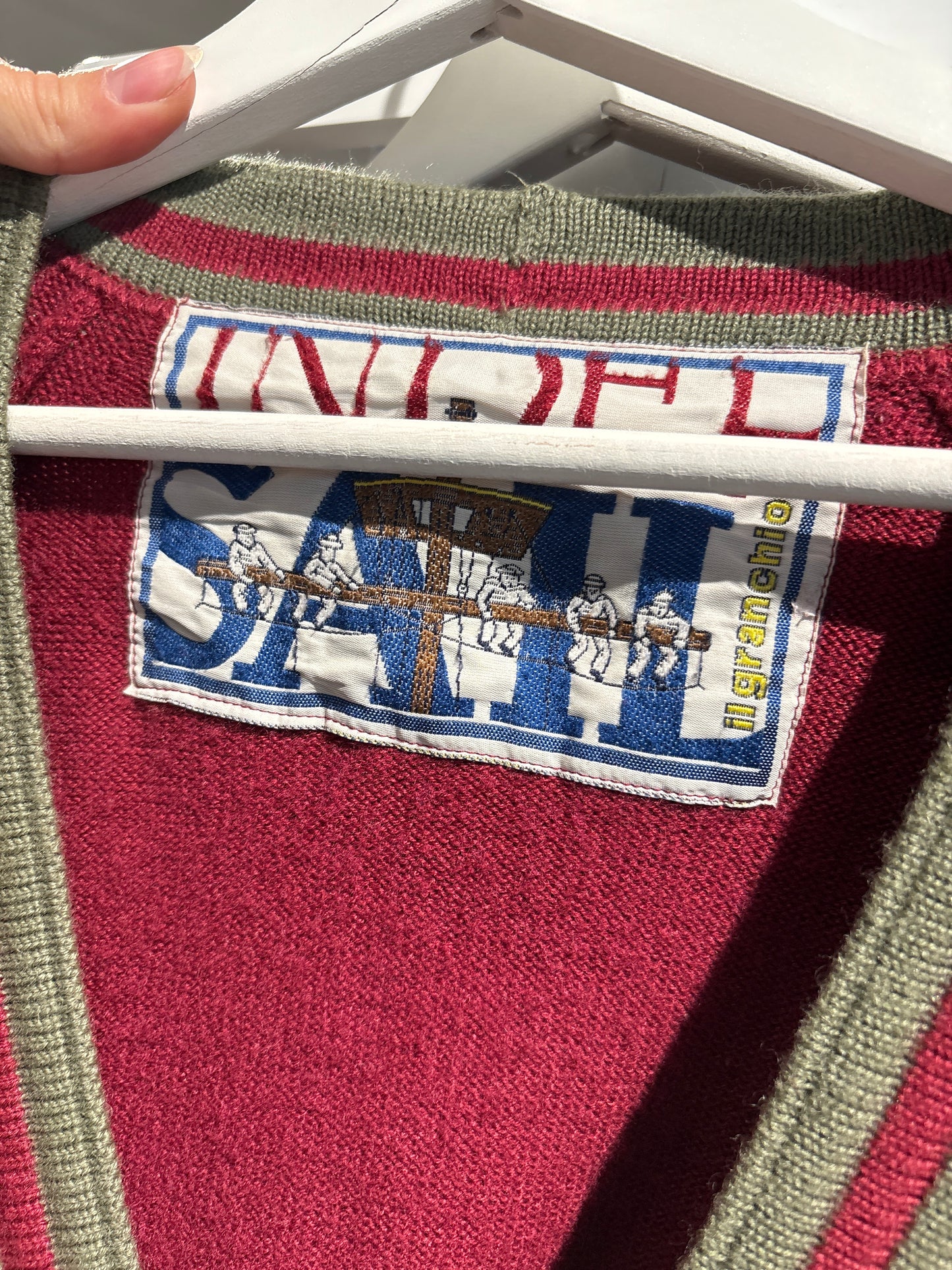 Cardigan vinatge Marsala red din lana excepțională de gramaj mare