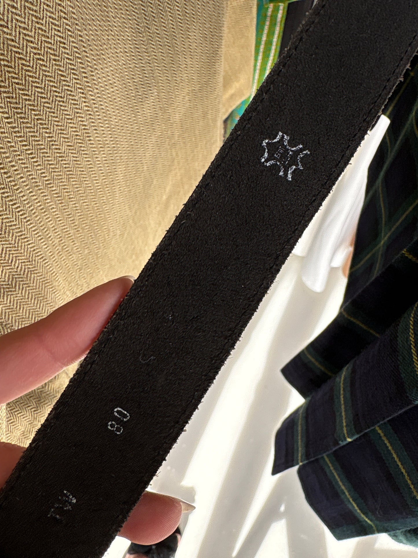 Curea vintage Navy din piele naturală groasă