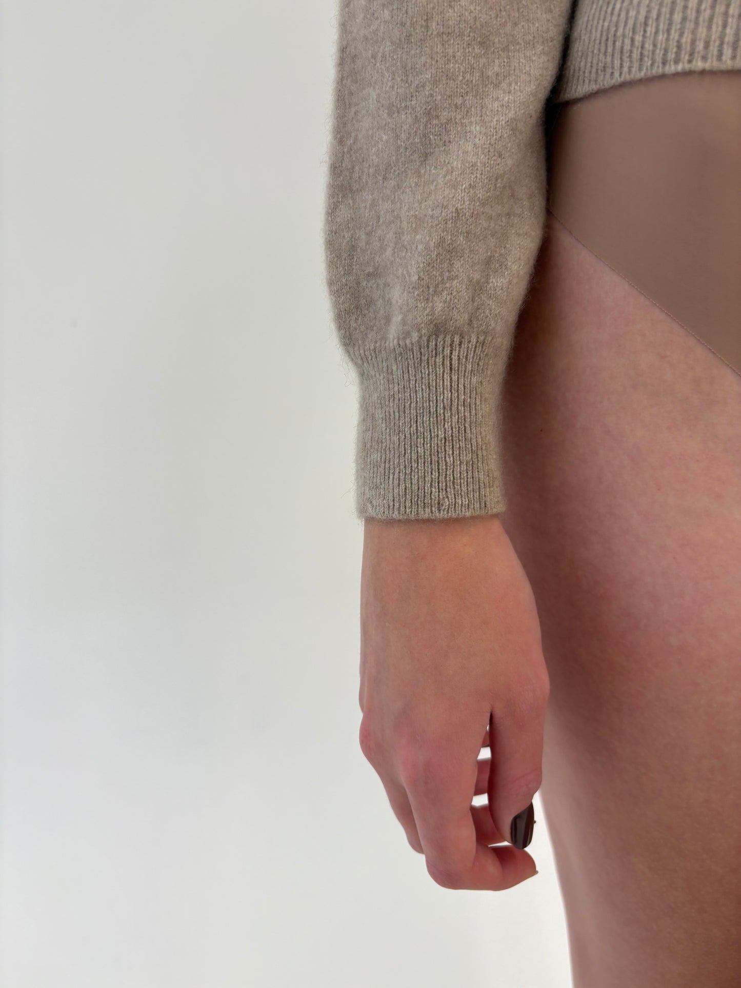 Maleta italiană din cașmir nude multiply luxury