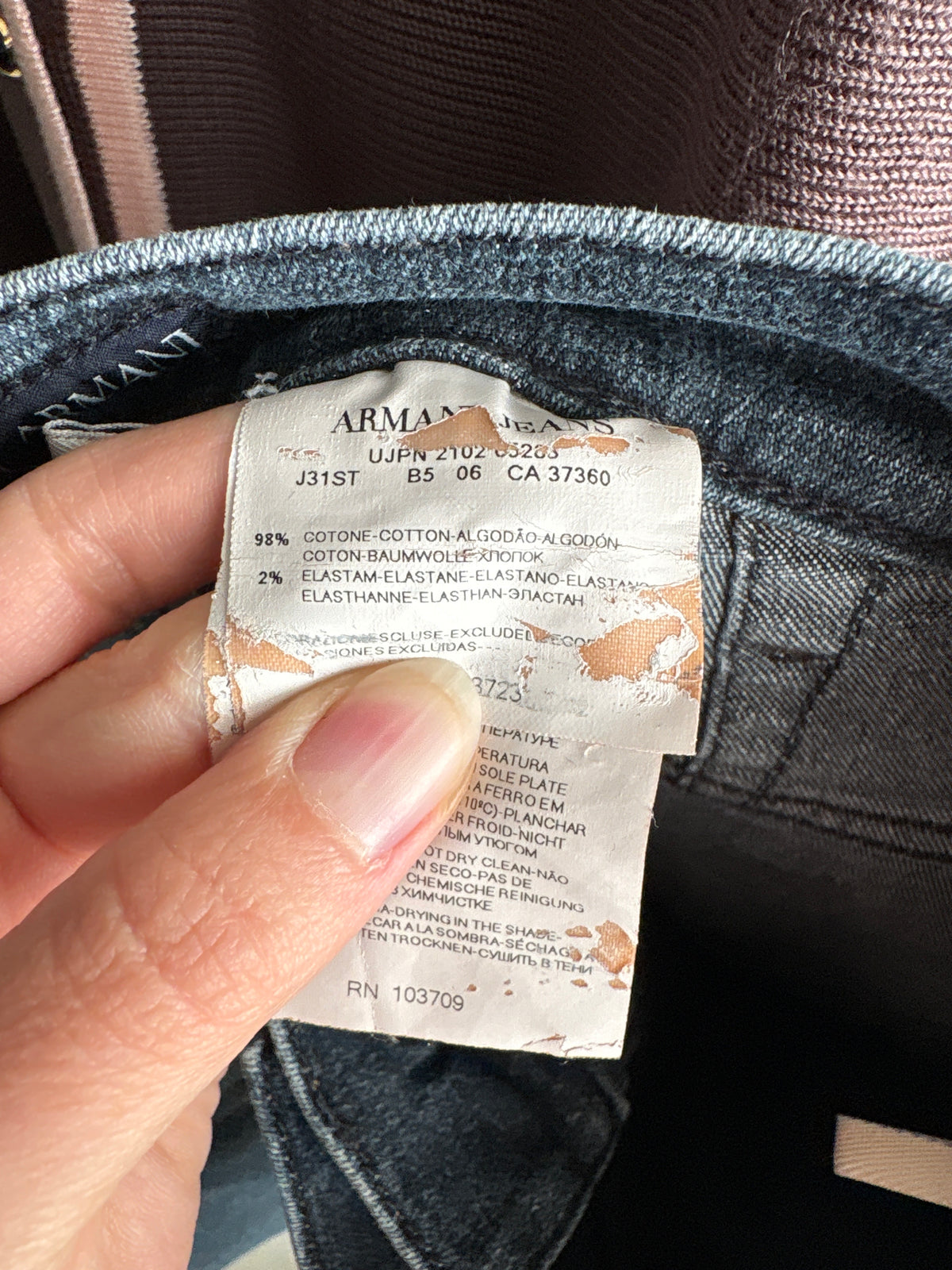 Jeans Armani classic wash straight leg din jeans ultra confort modelator
