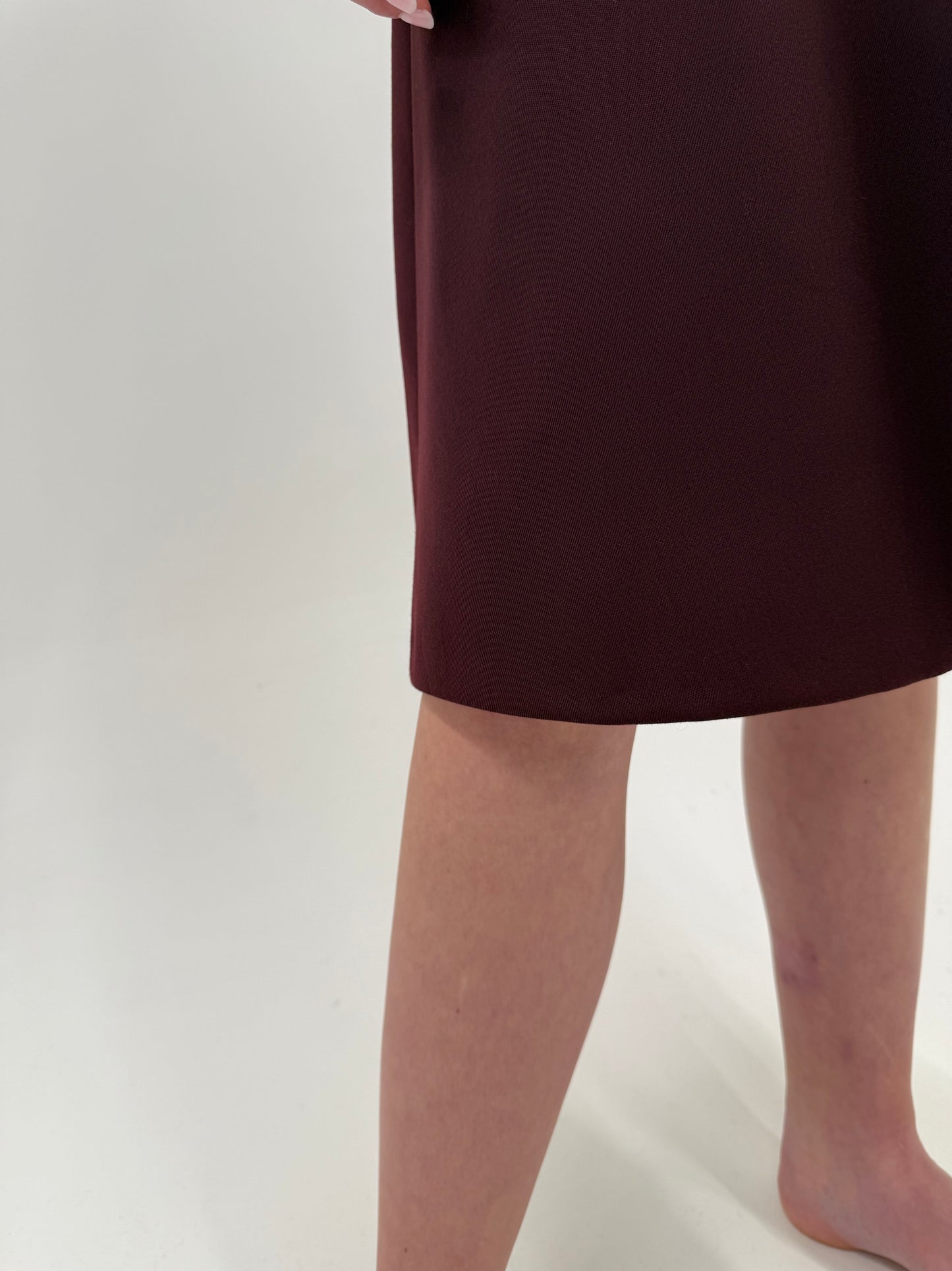 Fustă vintage burgundy în croi super amplu din lana plină extrafina