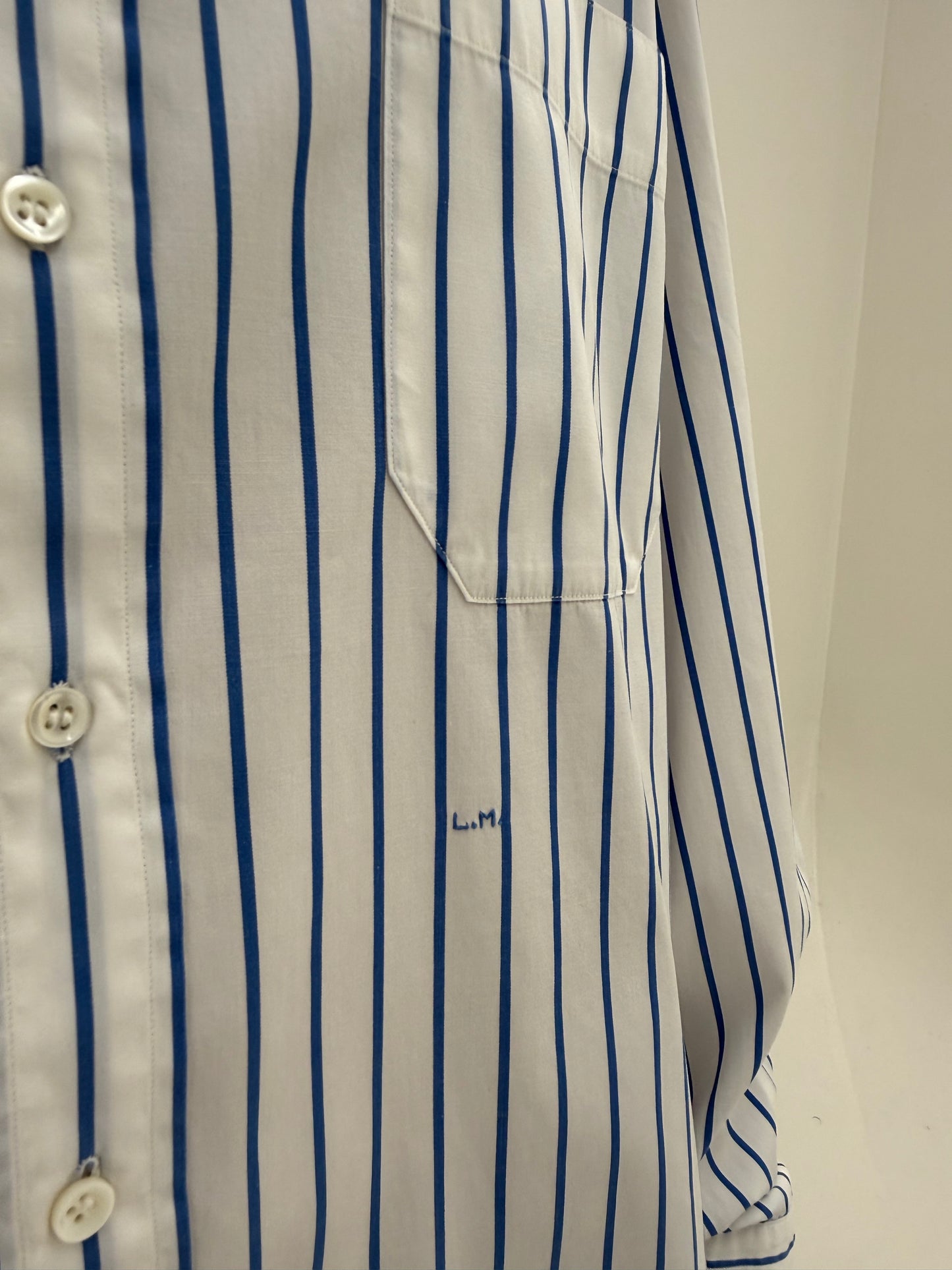 Cămașa high end italiană din bumbac egiptean cu dungi albastre