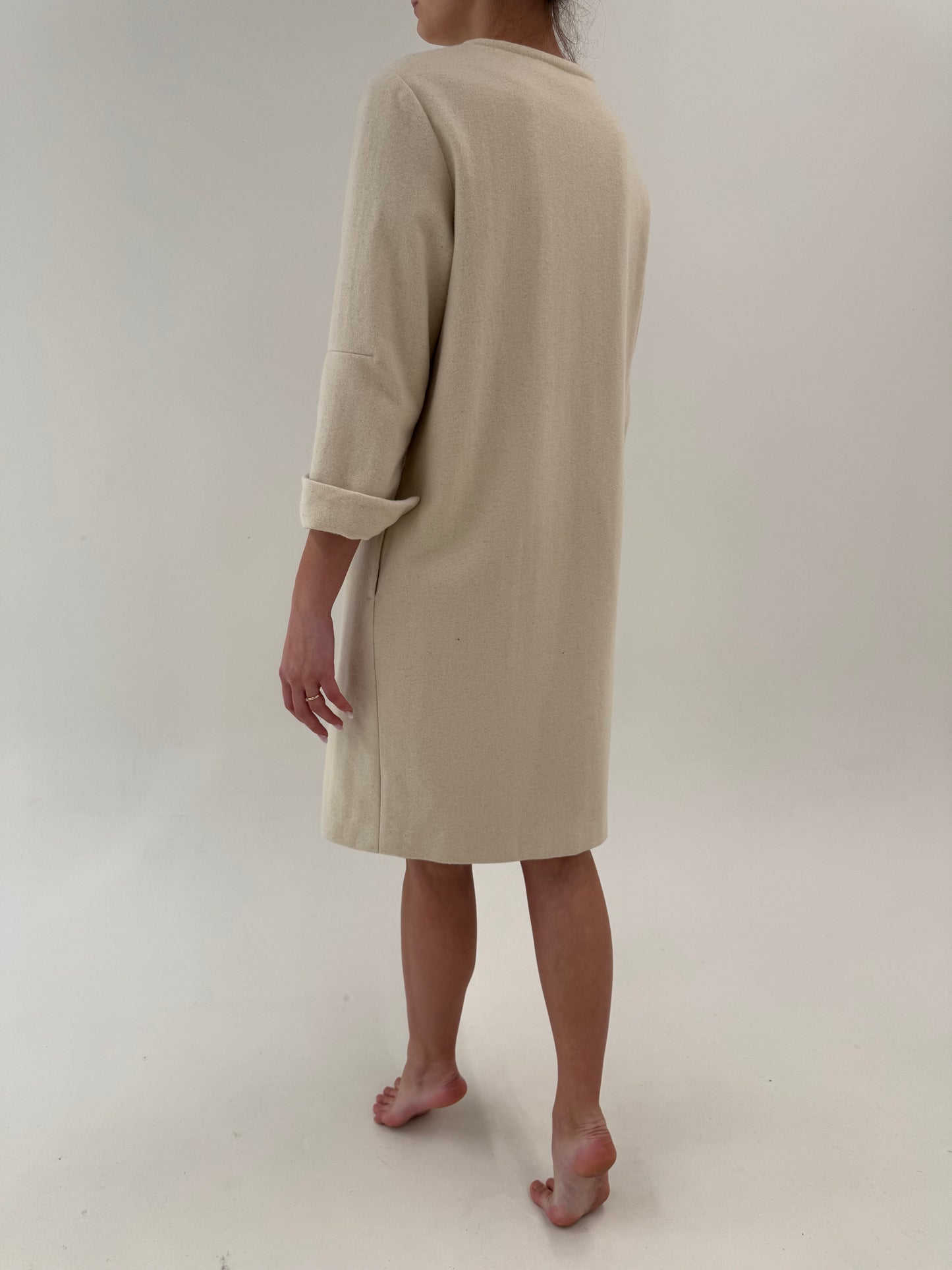 Pardesiu vintage luxury Pierre Cardin cu cordon din mătase naturală din stofă melanj