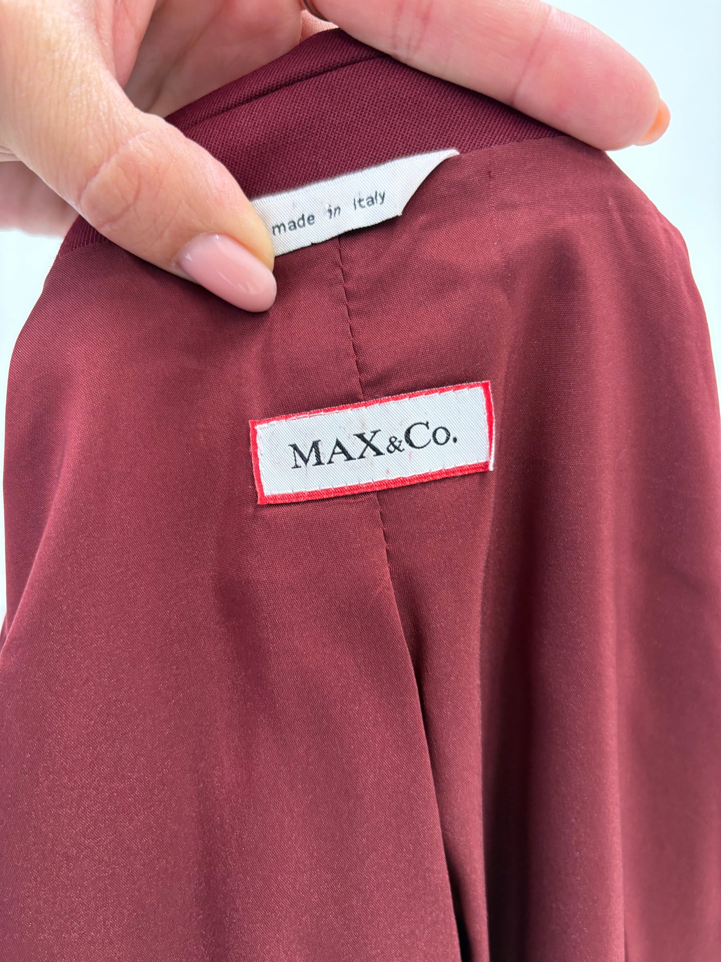 Sacou oxblood Max&Co by Max Mara în croi ușor cambrat din lana extrafina