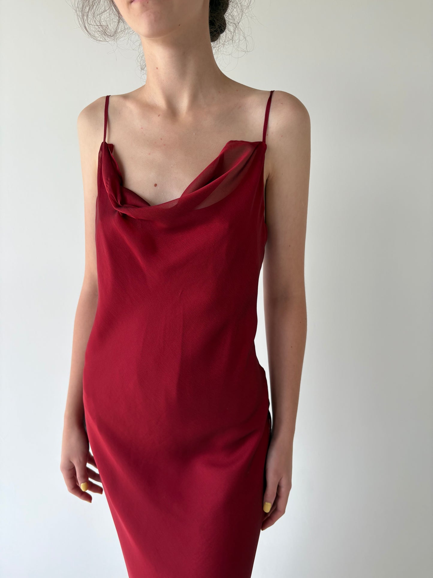 Rochie maxi excepțională tall in bie dark ruby red