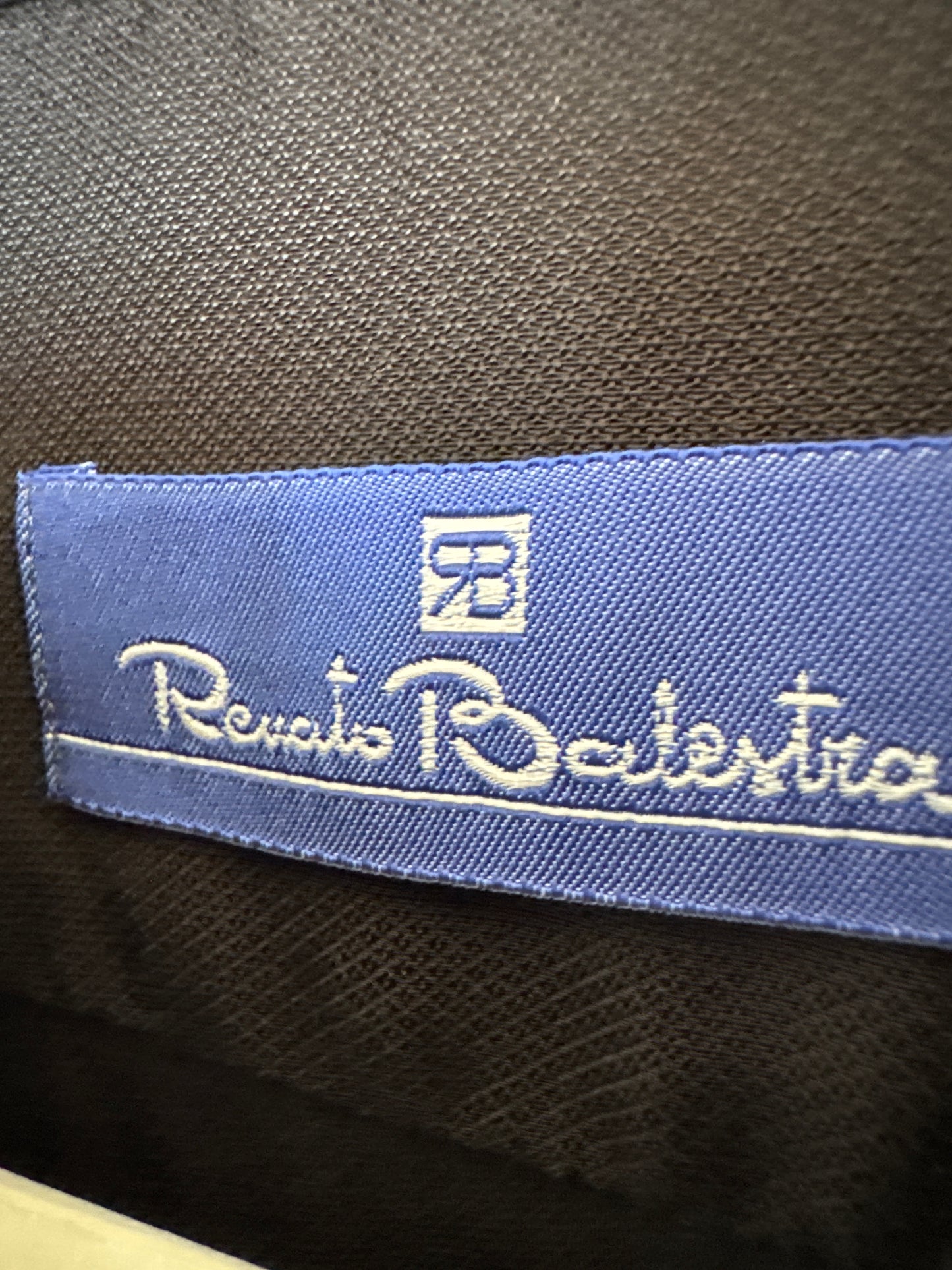 Cămașa neagră italiană din poplin gros de bumbac texturat
