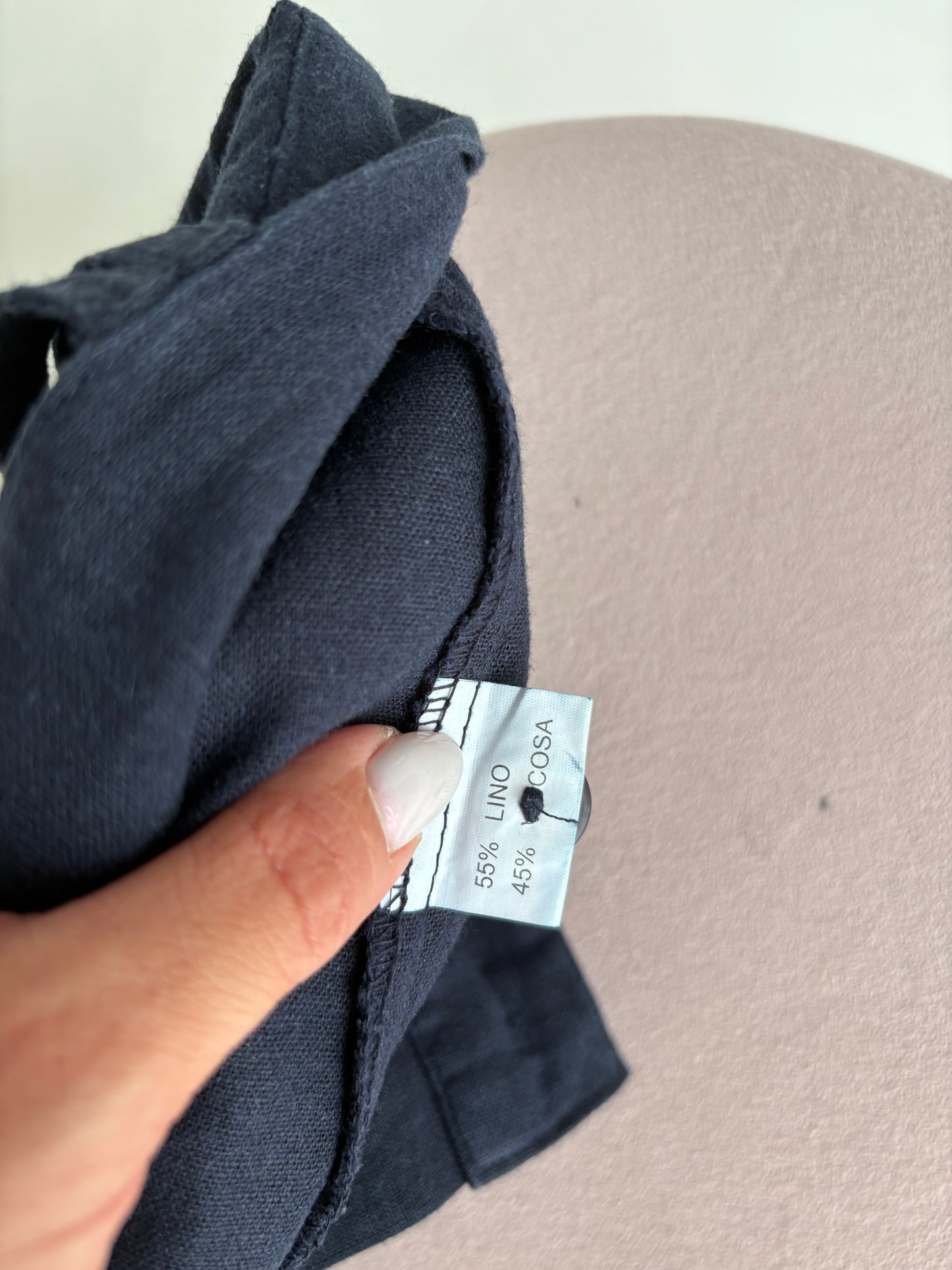 Pantaloni petite Navy blue din pânză