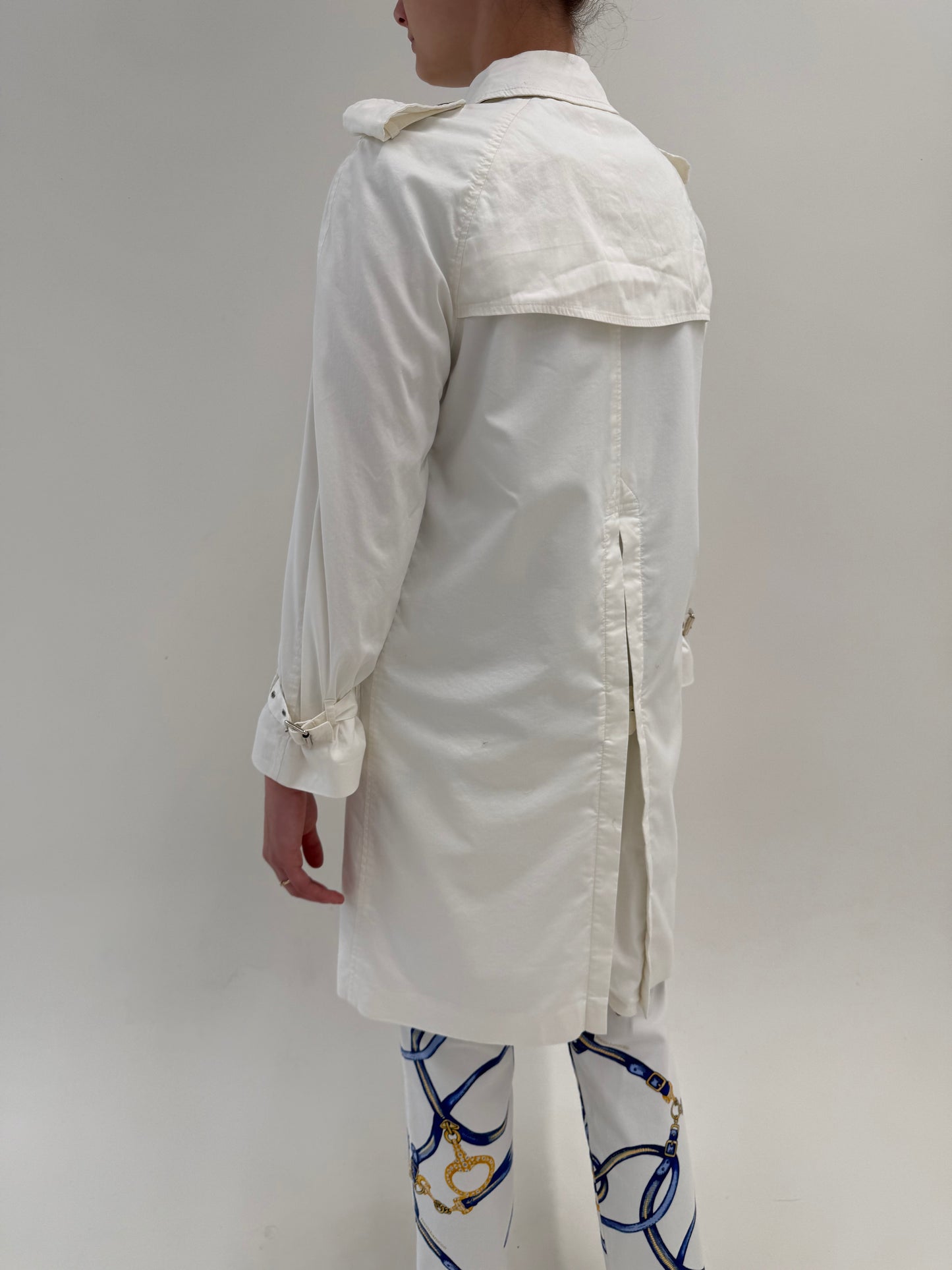Trench Burberry de vară extrem de subțire butter white