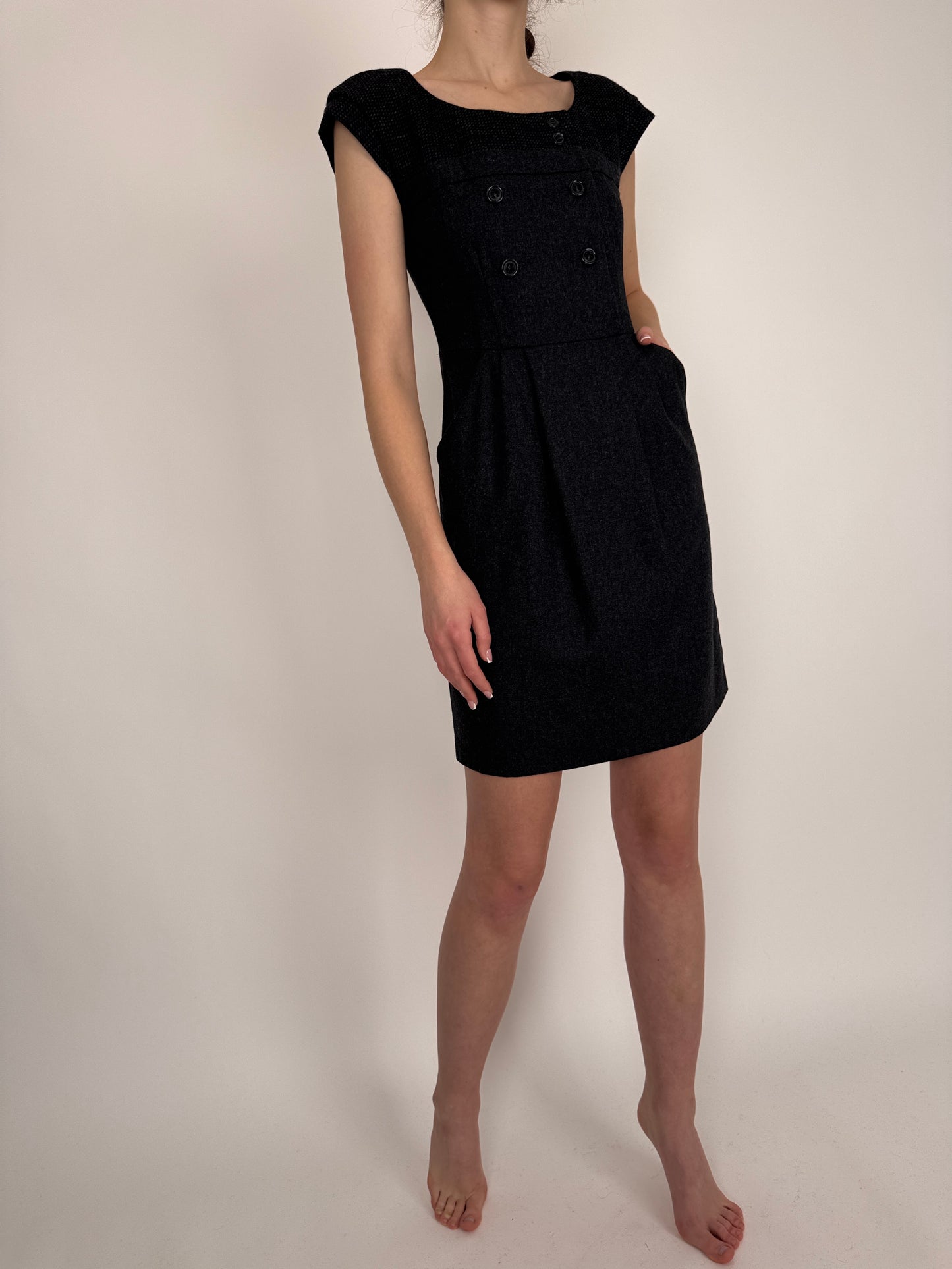 Rochie charcoal gray Max&Co by Max Mara cu talie marcată