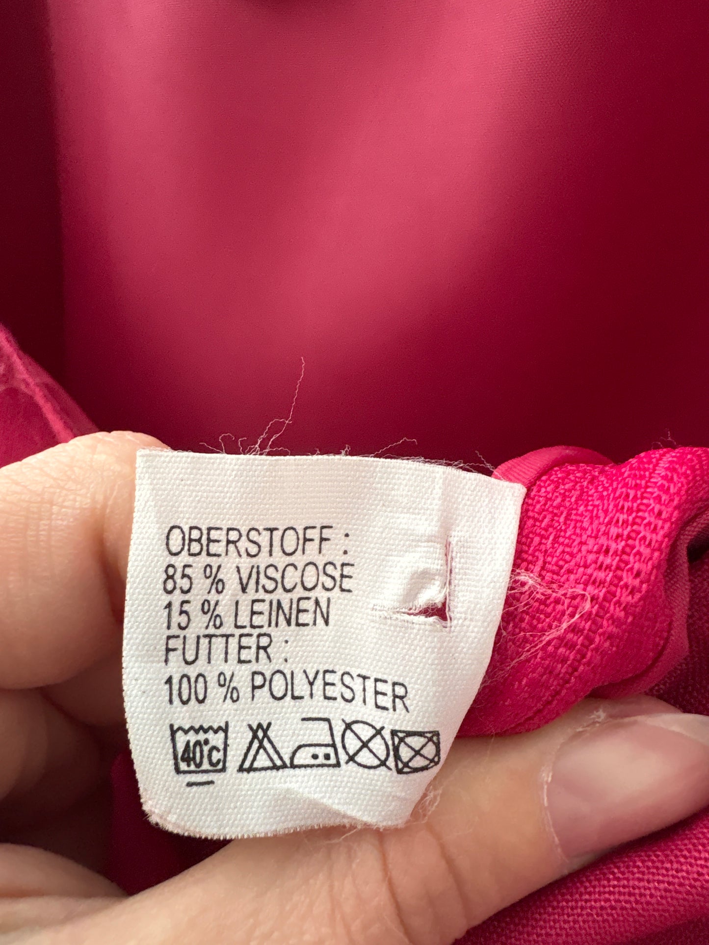 Rochie maxi fucsia în croi minimalist din pânză de in și vascoza