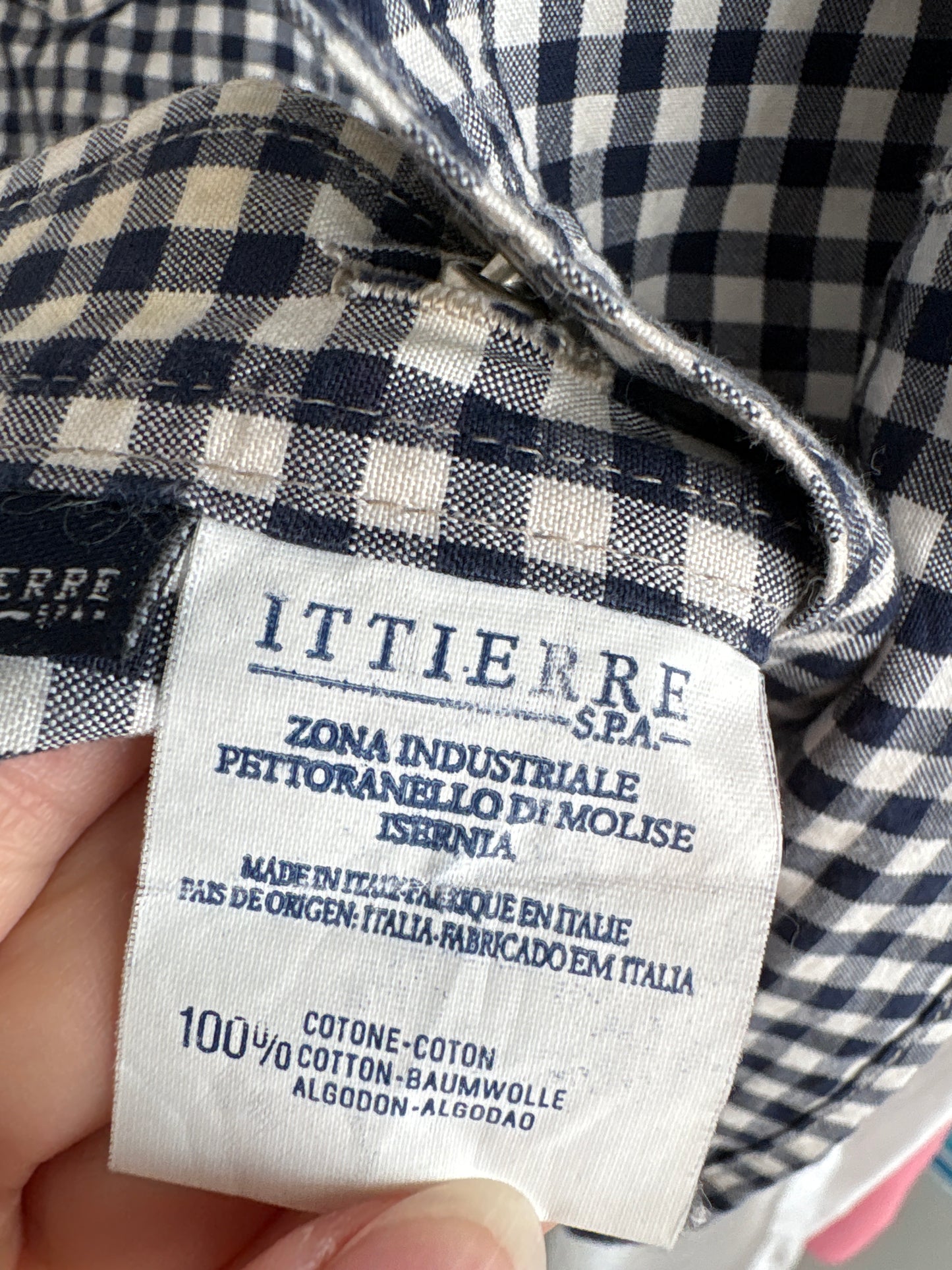 Cămașa luxury vintage Trussardi gingham din canvas moale de bumbac