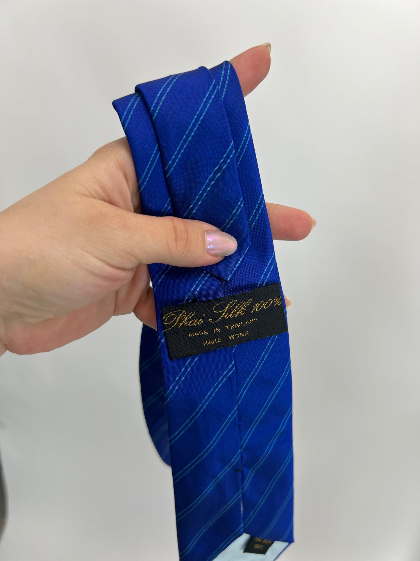 Cravata din mătase naturală albastru regal slim