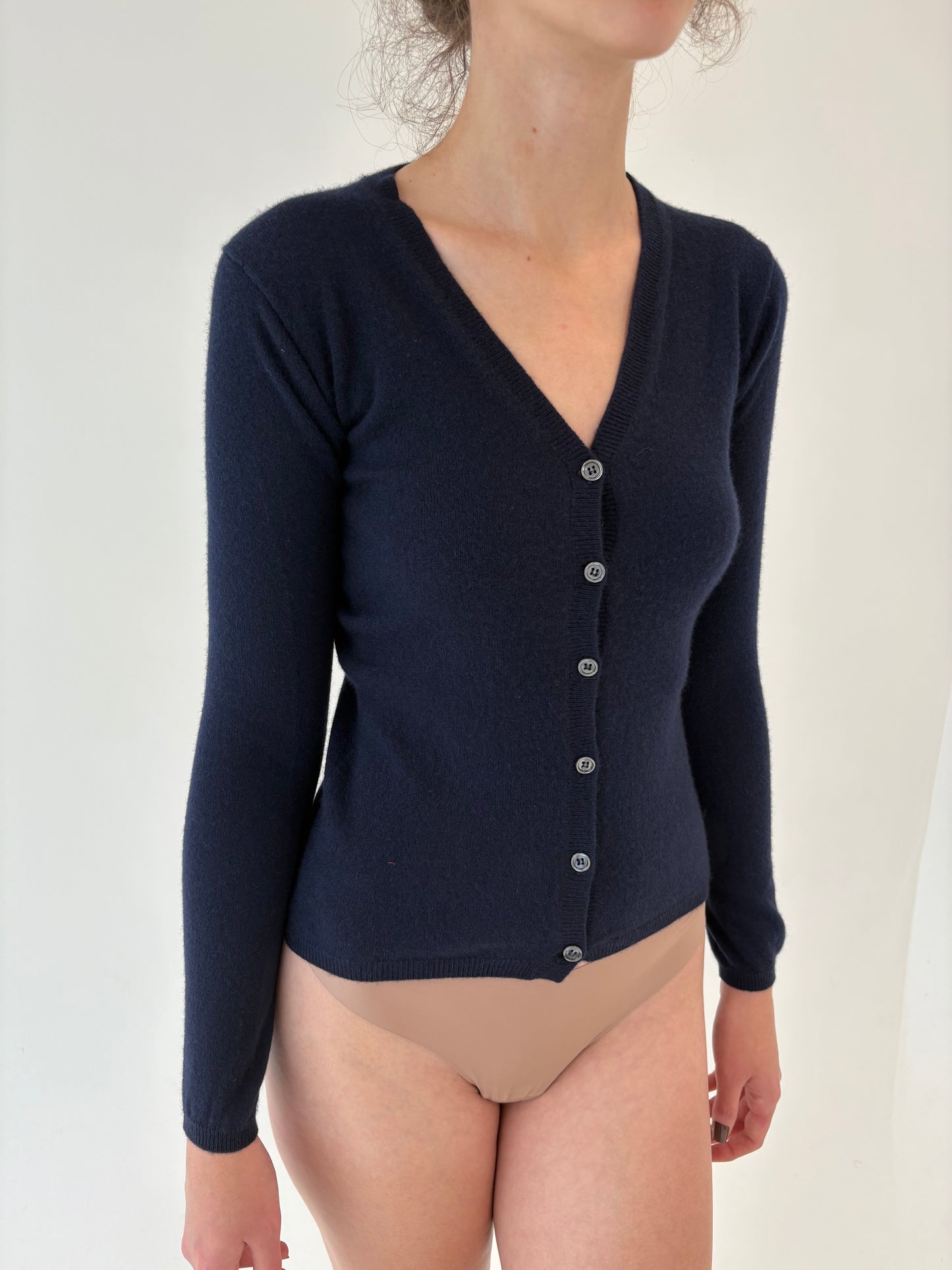 Cardigan Navy italian din cașmir Navy blue