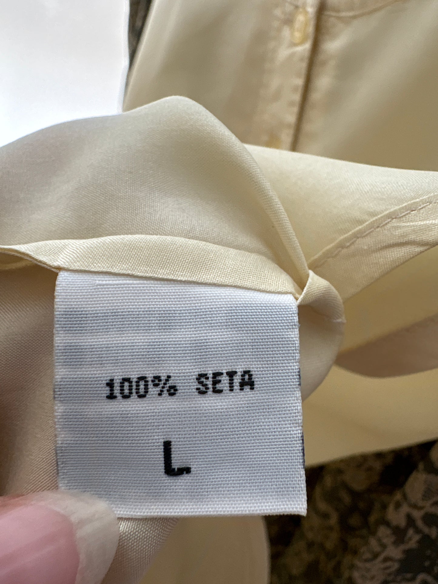Top minimalist din mătase naturală butter yellow