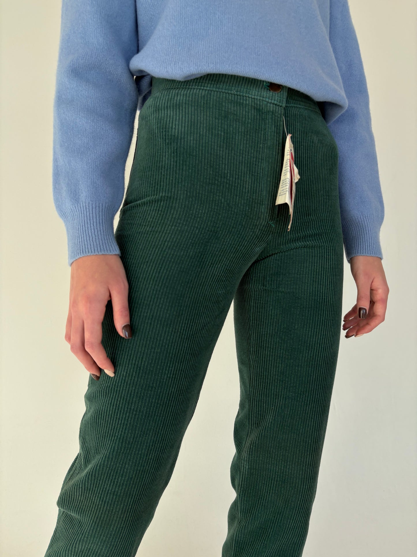 Pantaloni luxury Colmar noi sport cu etichetă din corduroy forest green