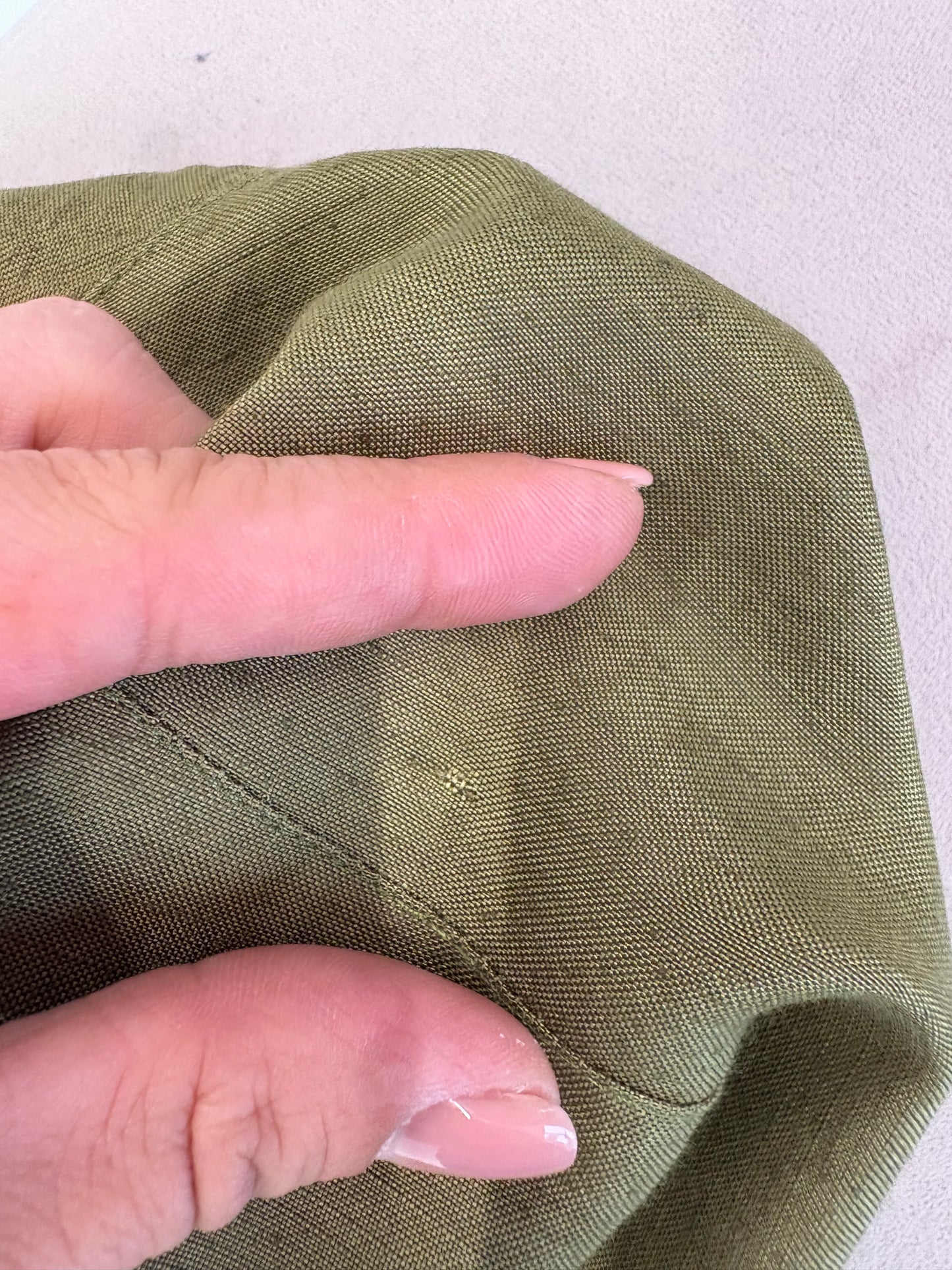 Sacou clasic kaki de vară din in premium în croi ușor cambrat