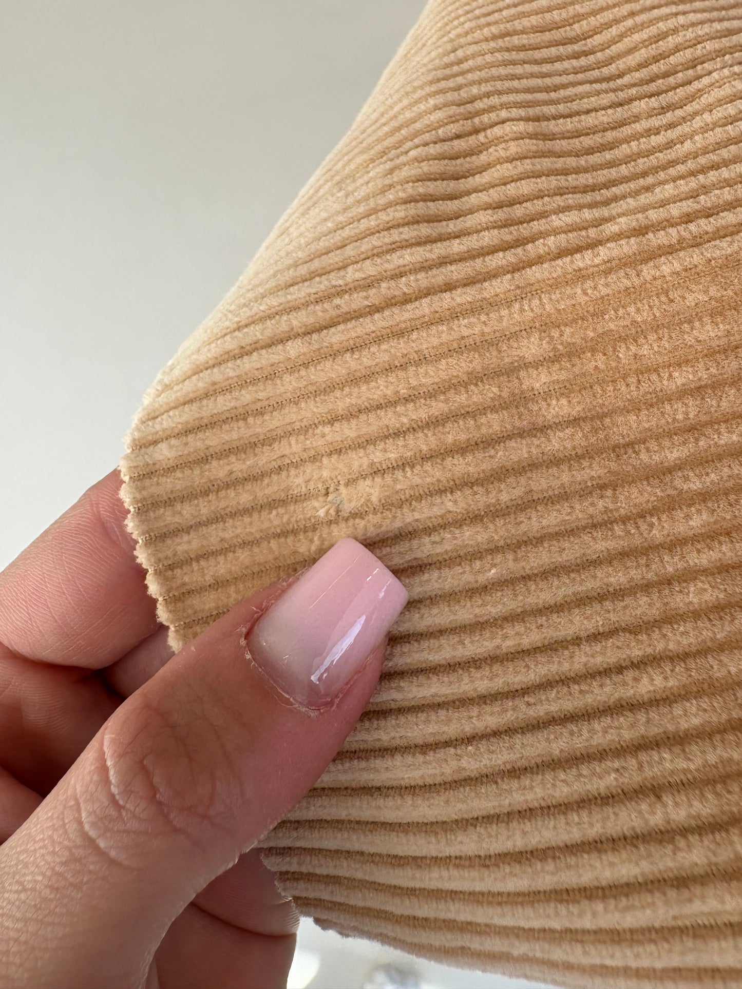Fustă vintage camel din corduroy în stil Celine cu decorațiune metalică